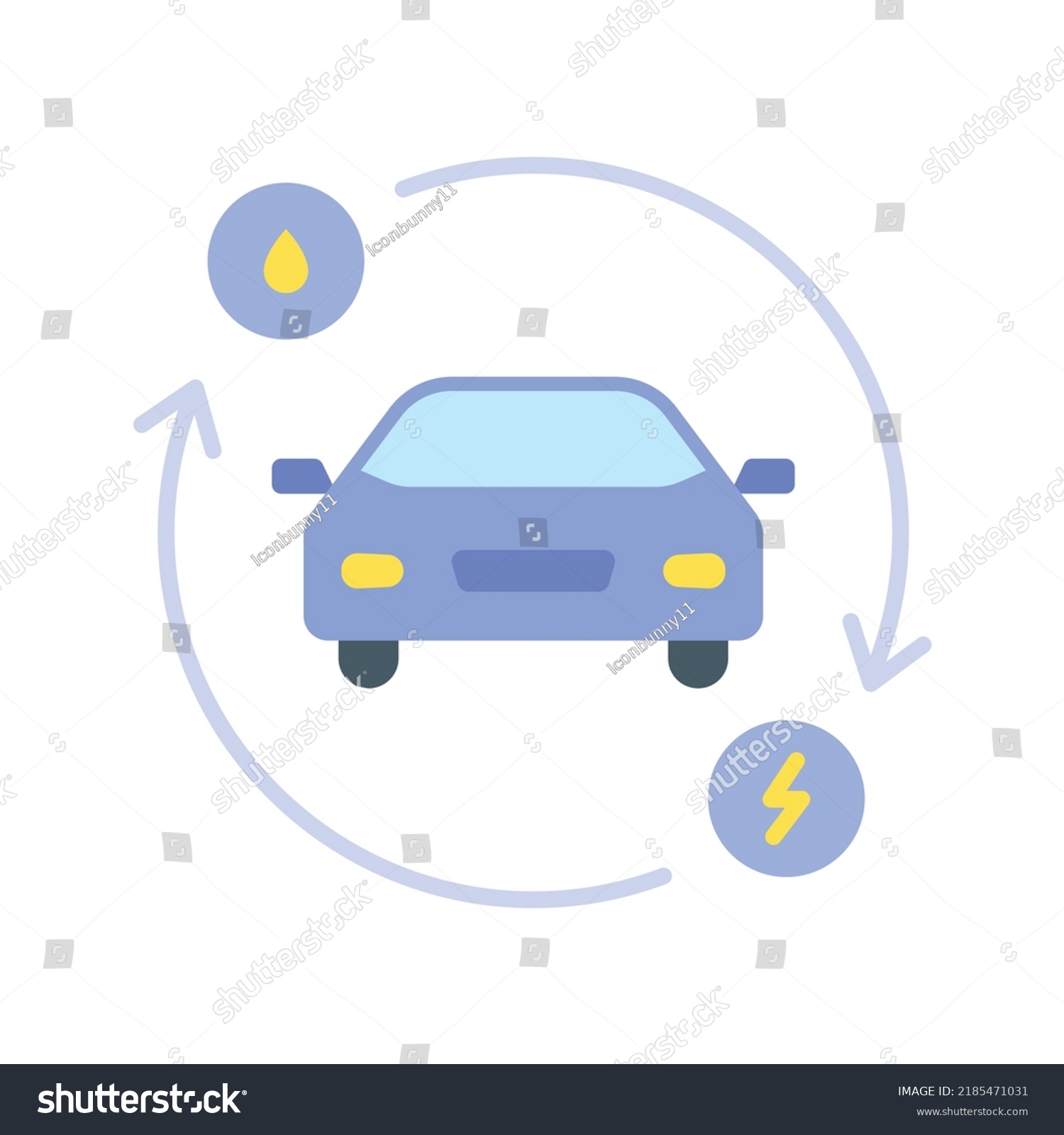 Hybrid Car Icon Vector Image Can Stock Vector (royalty Free) 2185471031 