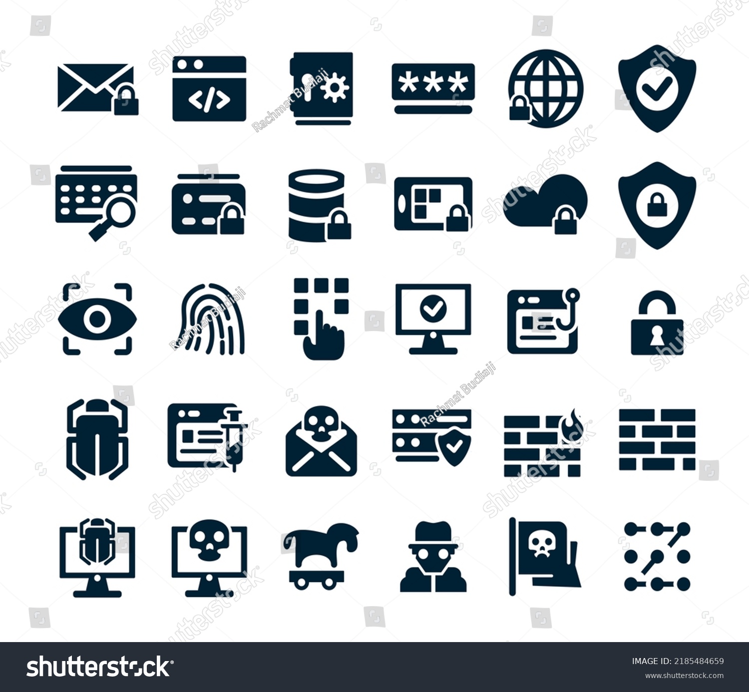 Cyber Security Icon Set Collection Stock Vector (Royalty Free ...