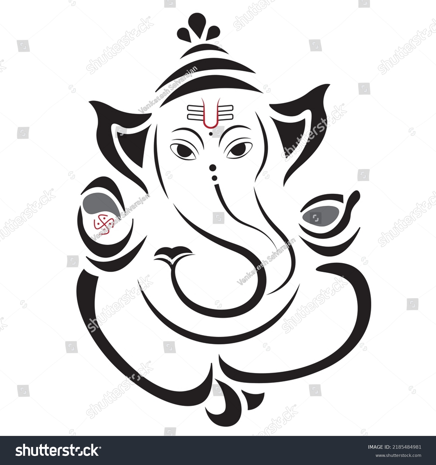 Hindu God Vinayaha Ganapathy Vector Illustration Stock Vector (Royalty ...