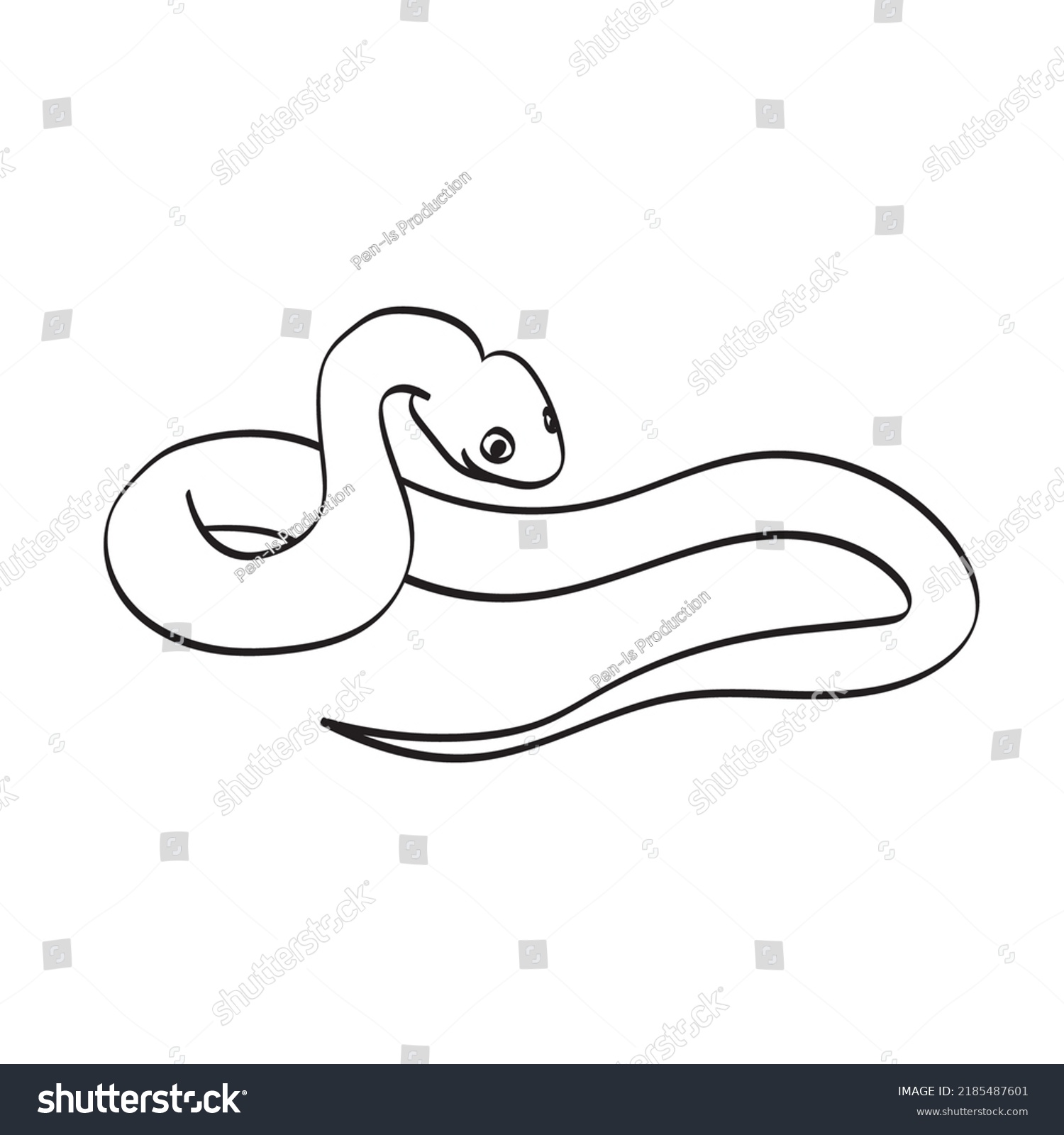 Snake Illustration Vector Hand Drawn Isolated Stock Vector (Royalty ...