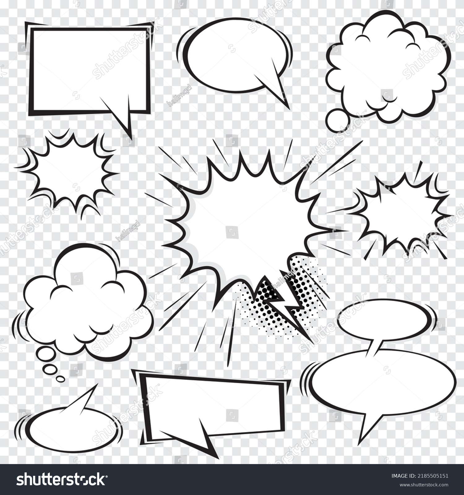 Collection Comic Speech Bubbles Comic Speech Stock Vector Royalty Free 2185505151 Shutterstock 