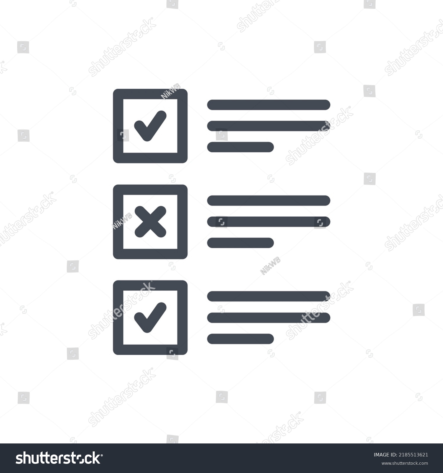 Survey Exam Line Icon Checklist Questionaire Stock Vector (Royalty Free ...