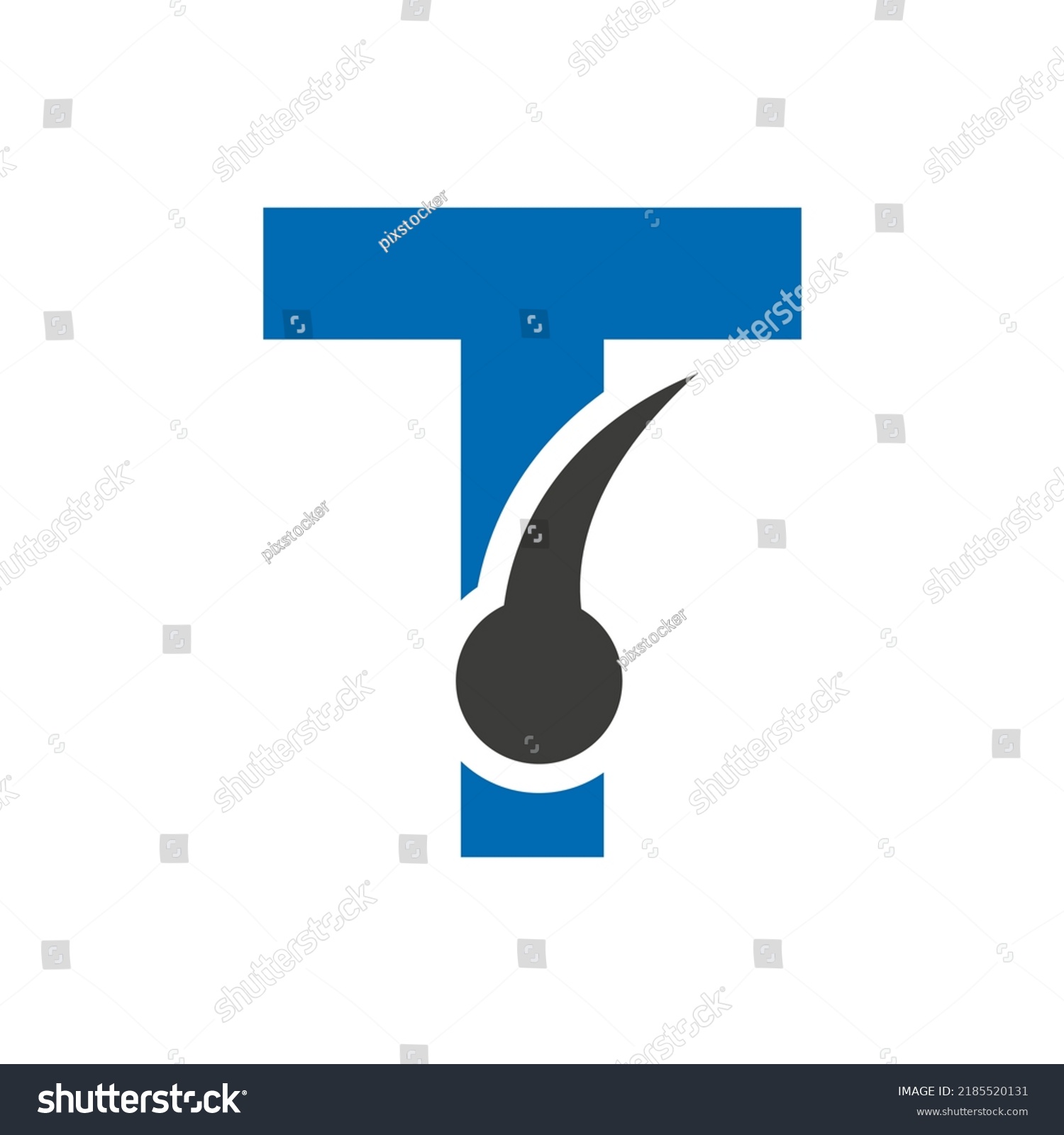 Letter T Hair Treatment Logo Design Stock Vector (Royalty Free ...