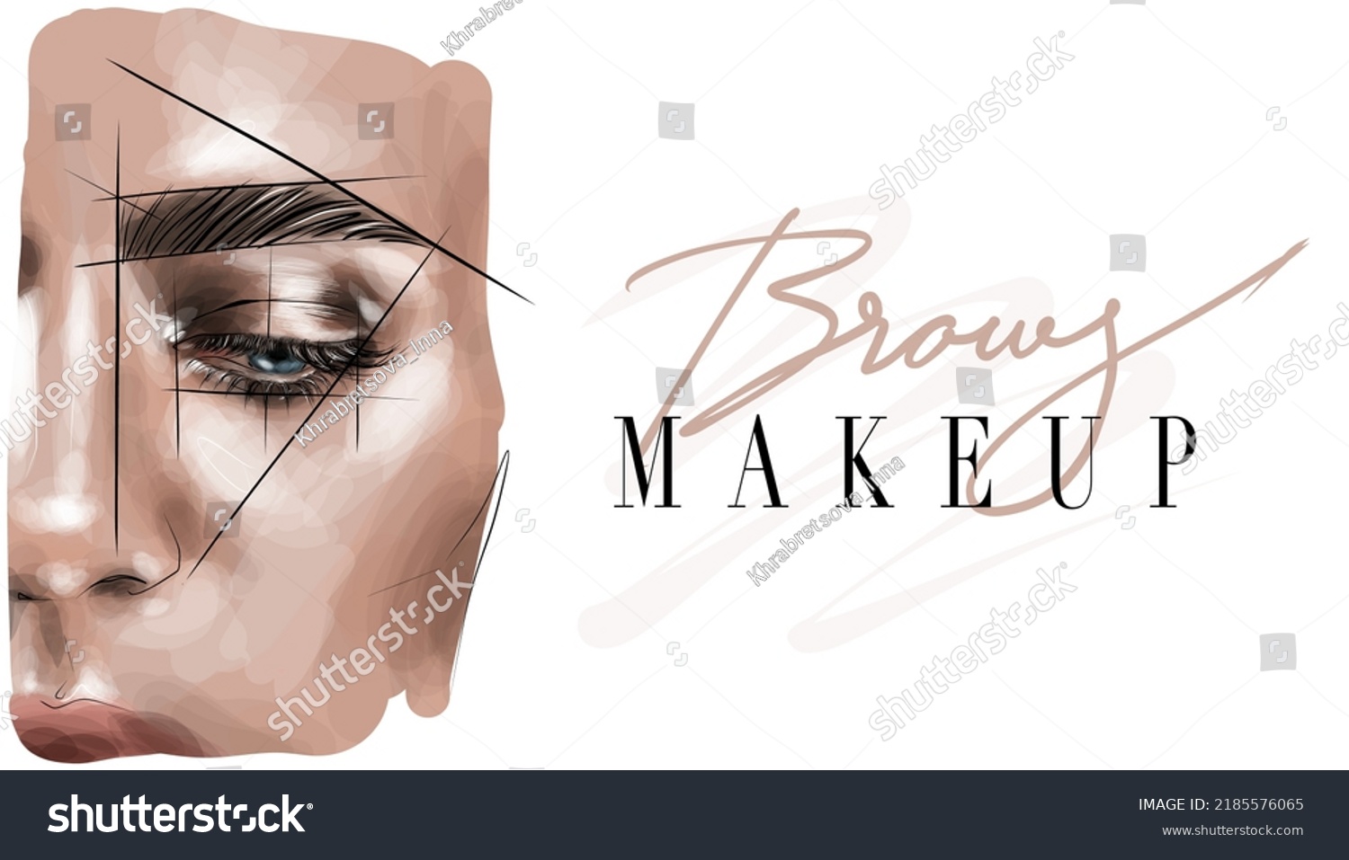 Illustration Womans Eyes Eyelashes Eyebrows Realistic Stock Vector Royalty Free 2185576065 7154