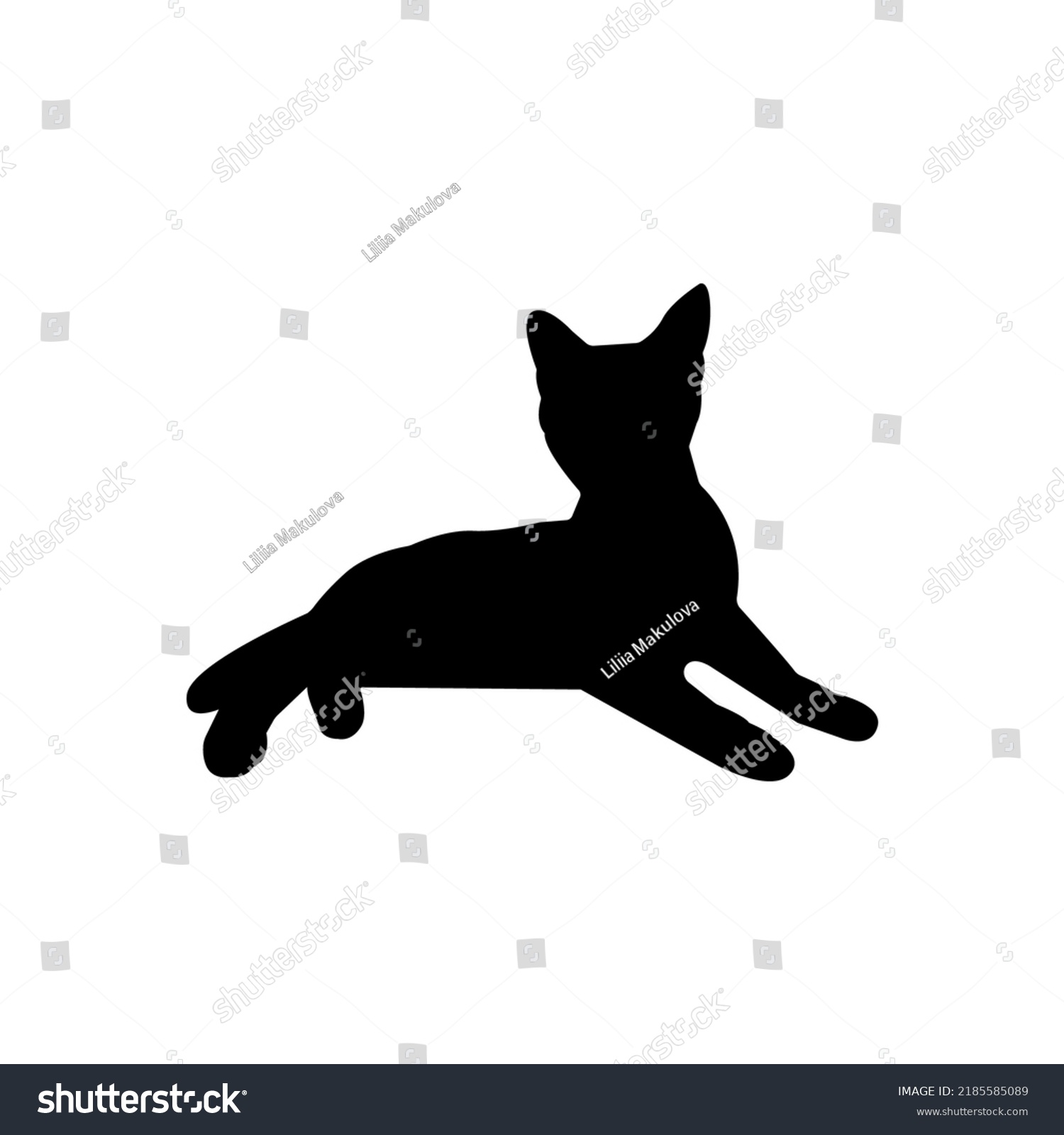 Black Cat Silhouette Elegant Cat Sitting Stock Vector (Royalty Free ...