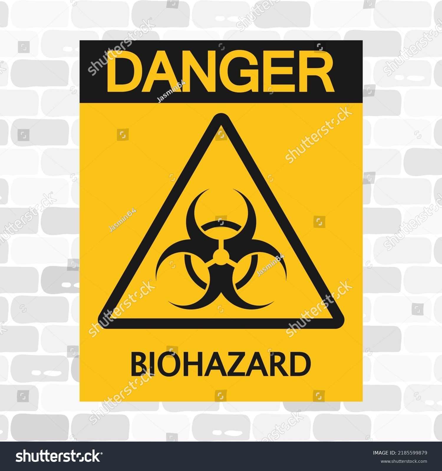 Biohazard Vector Warning Sign Black Yellow Stock Vector (Royalty Free ...