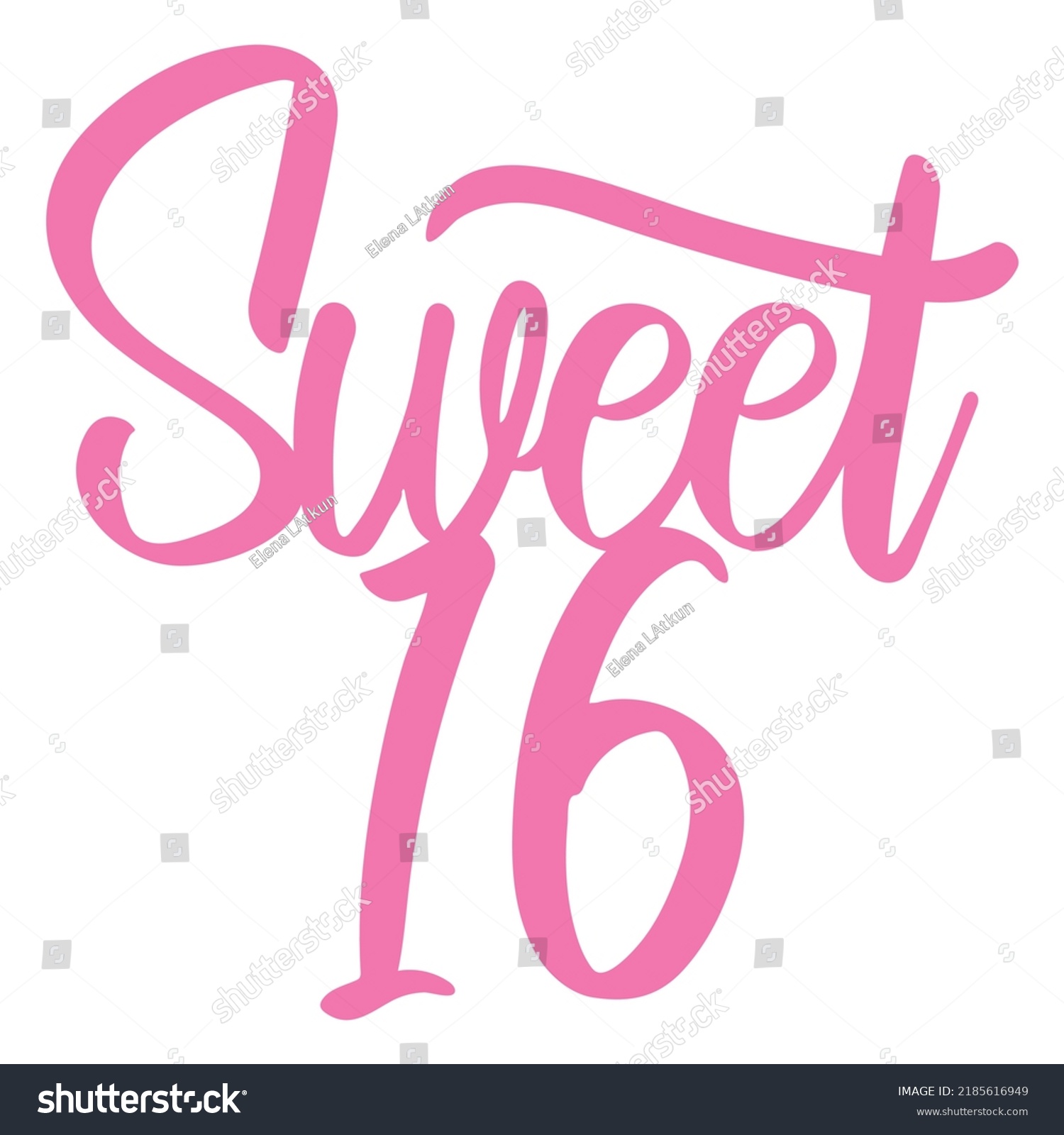 Sweet 16 Pink Lettering High Quality Stock Vector (Royalty Free ...