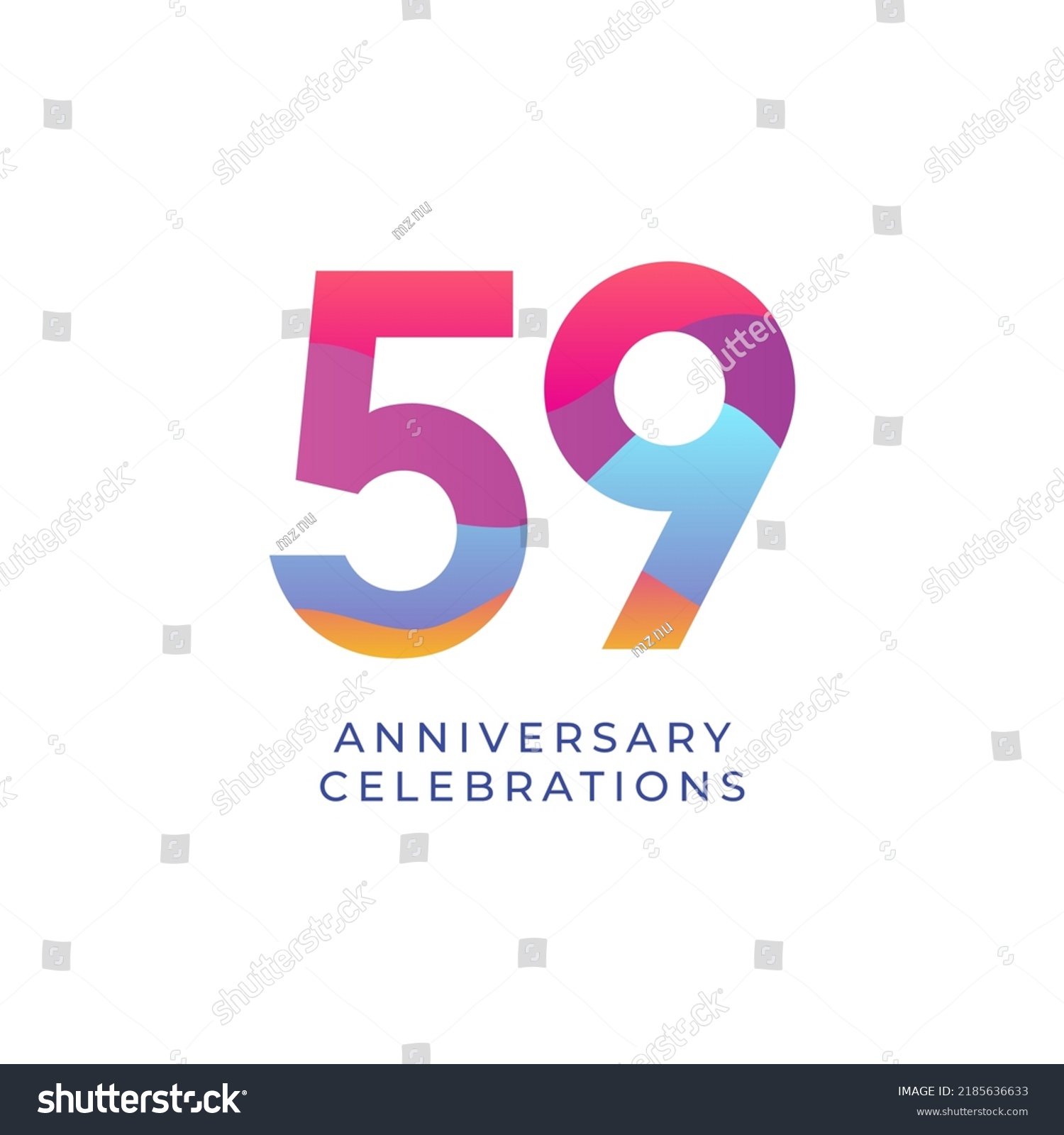 59 Year Anniversary Design Template Vector Stock Vector (Royalty Free ...