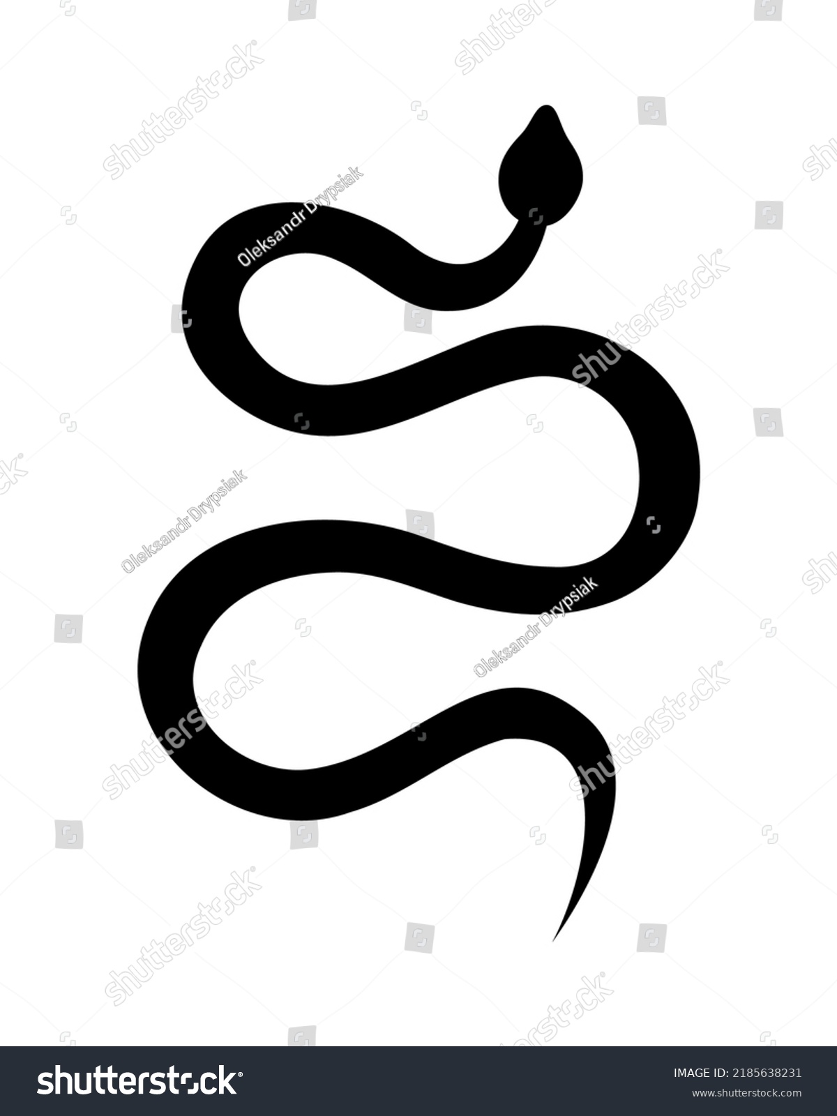 Black Silhouette Snake Dark Poisonous Snakes Stock Vector (Royalty Free ...