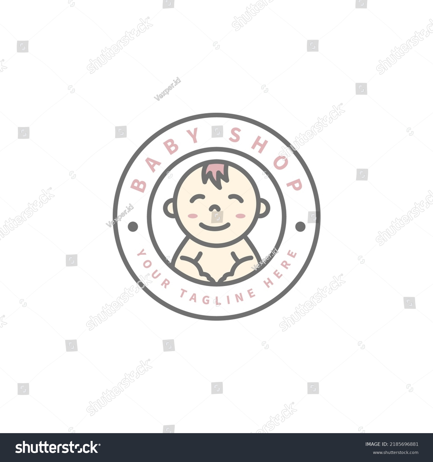 Toddler Baby Emblem Badge Logo Design Stock Vector (Royalty Free ...