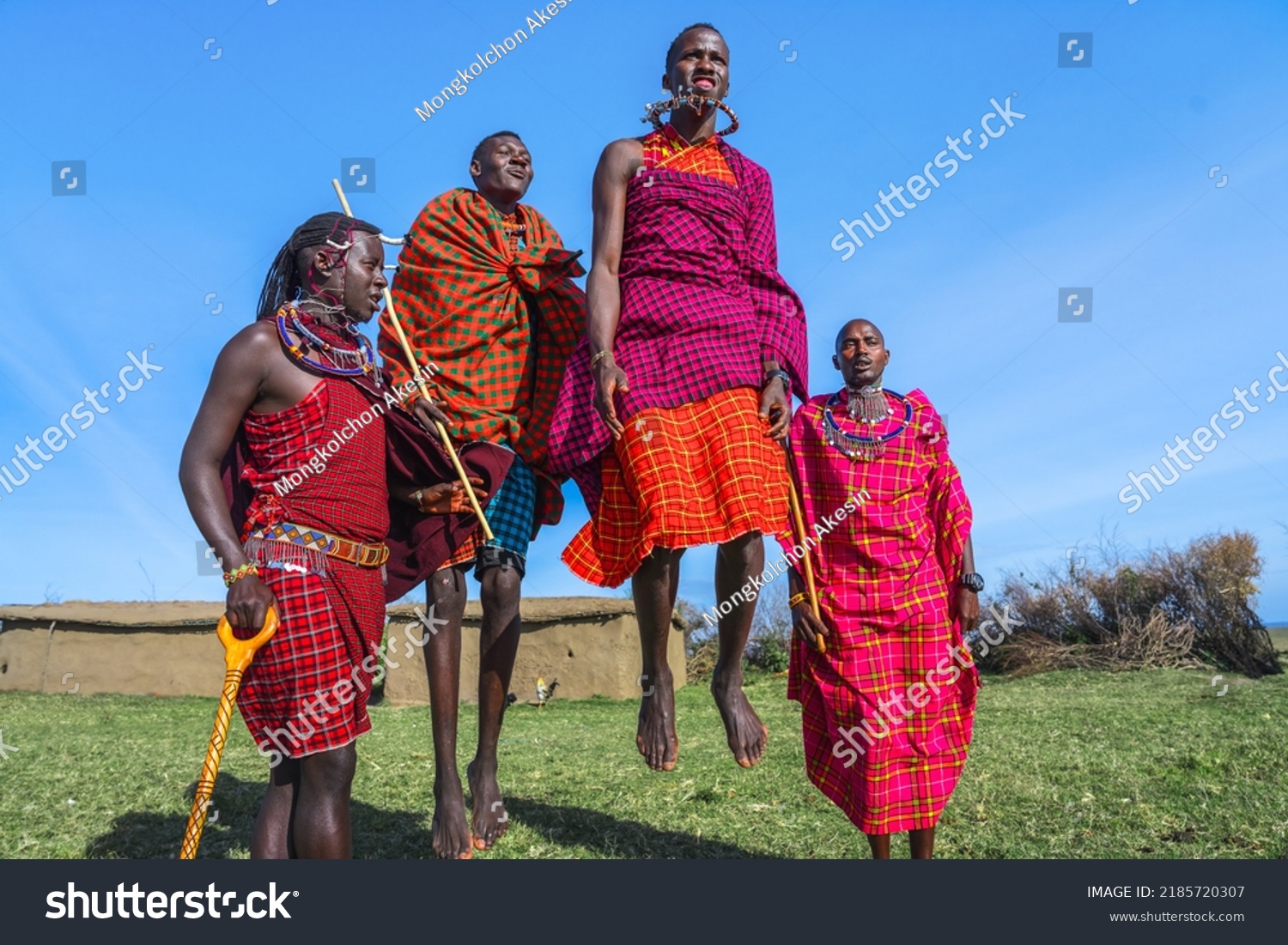 Maasai Mara Man Traditional Colorful Clothing Stock Photo 2185720307 