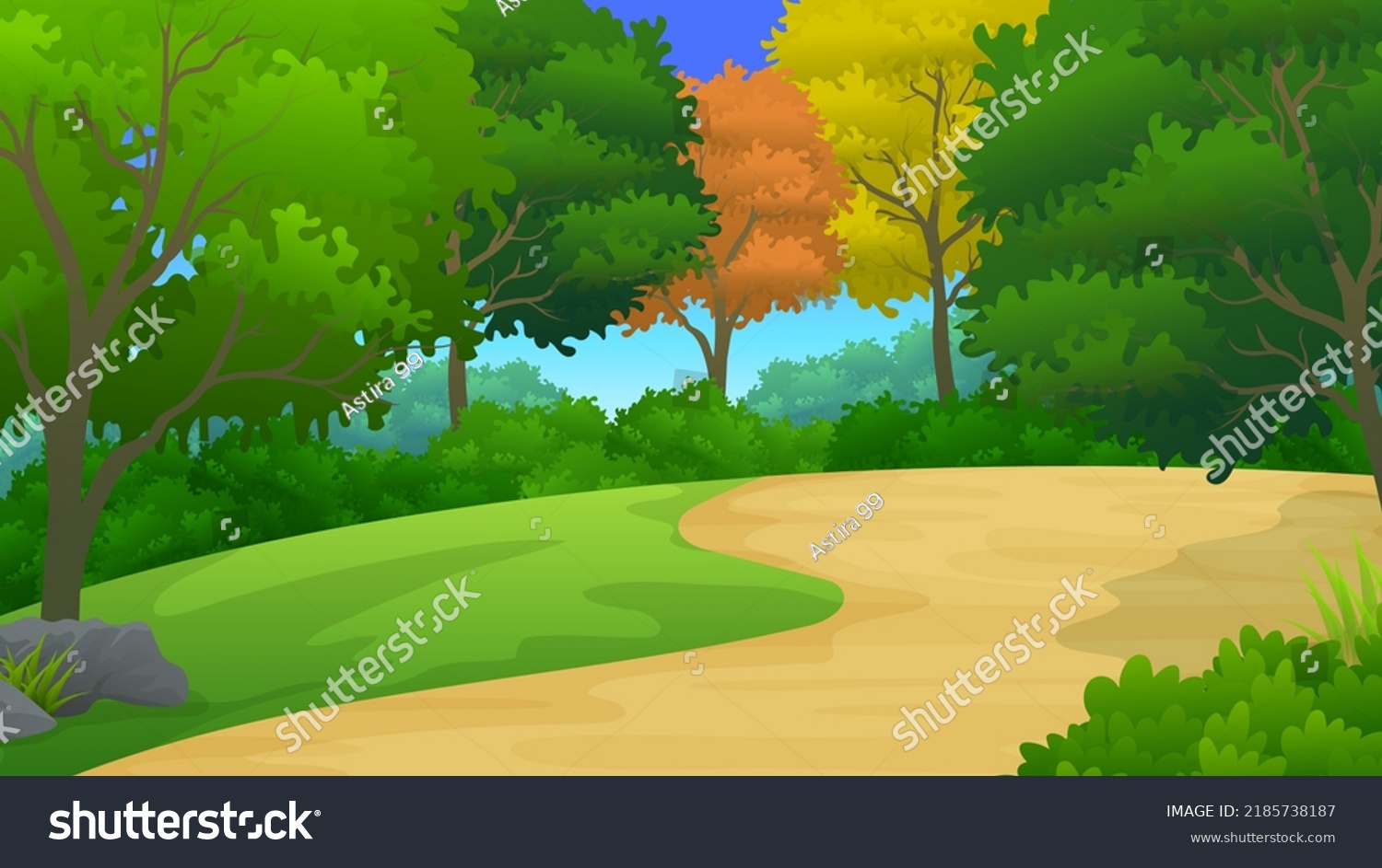 Forest Grass Dirt Vacant Land Cartoon Stock Vector (Royalty Free ...