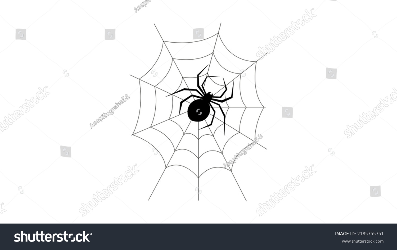 Creepy Spider Web Silhouette Illustration Stock Illustration 2185755751 ...