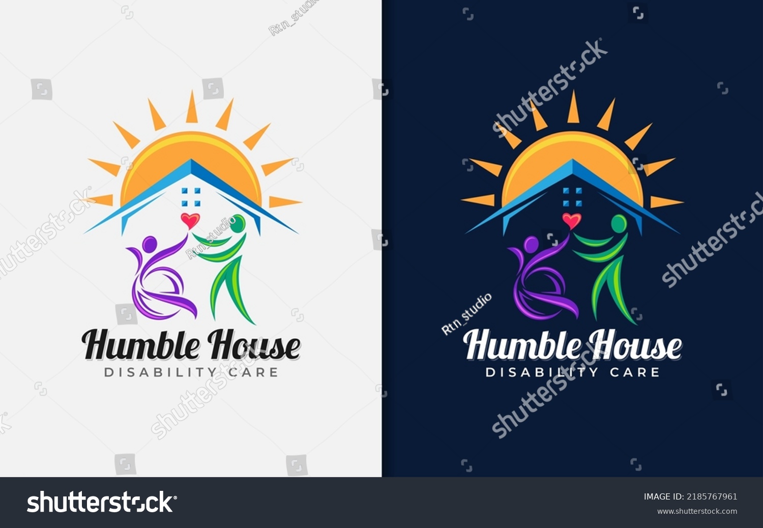 Humble House Disability Care Logo Design Stock Vector Royalty Free