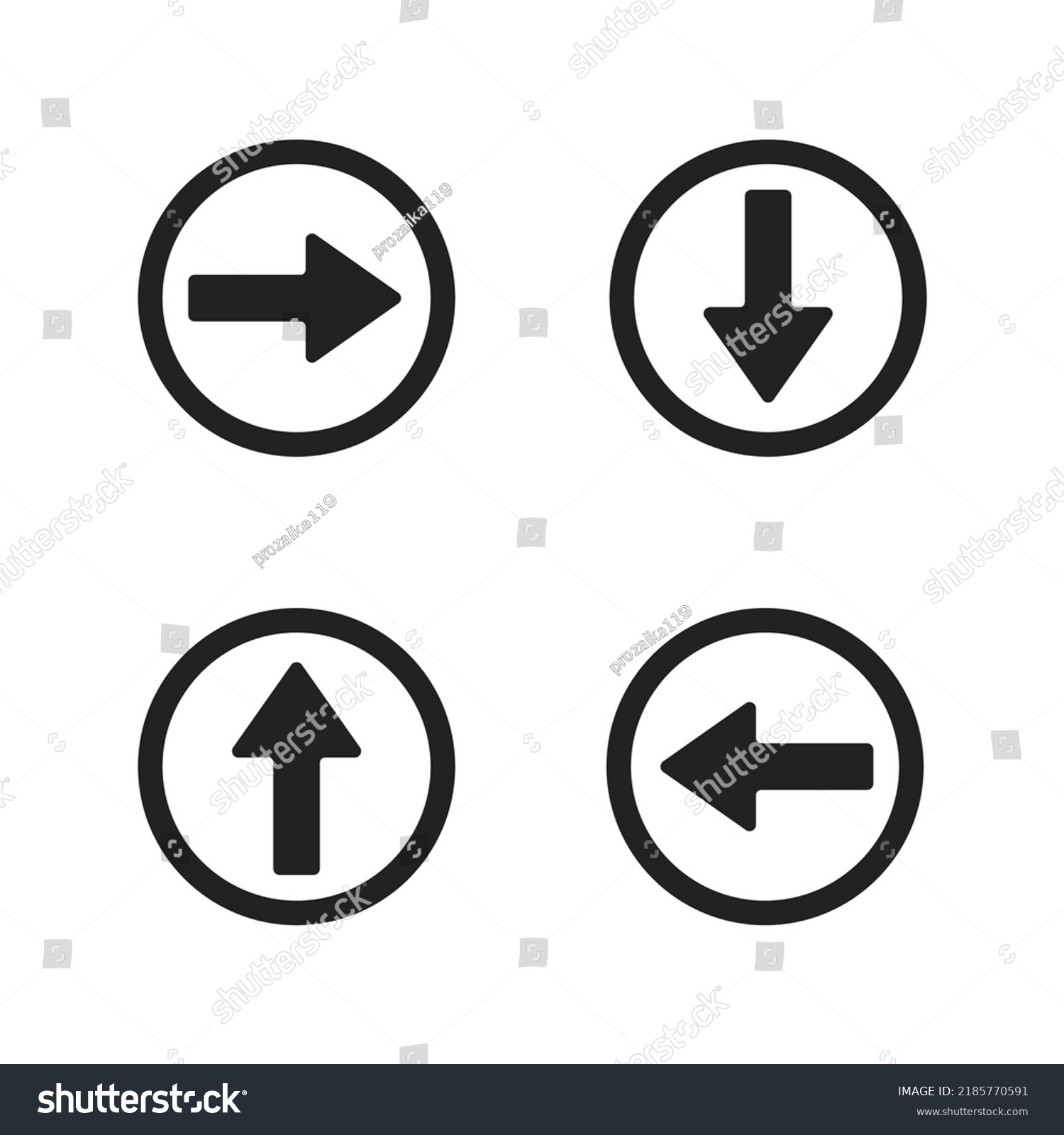 Black Arrows Circle Four Different Directions Stock Vector Royalty Free 2185770591 Shutterstock 5340