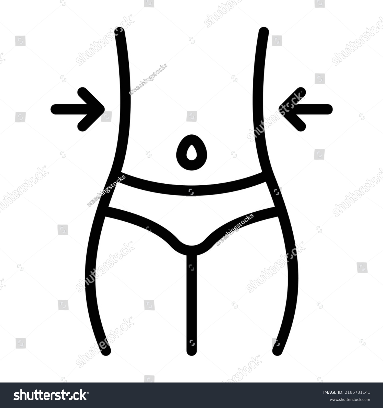 Belly Inward Arrows Showing Concept Weight Stock Vector (Royalty Free ...