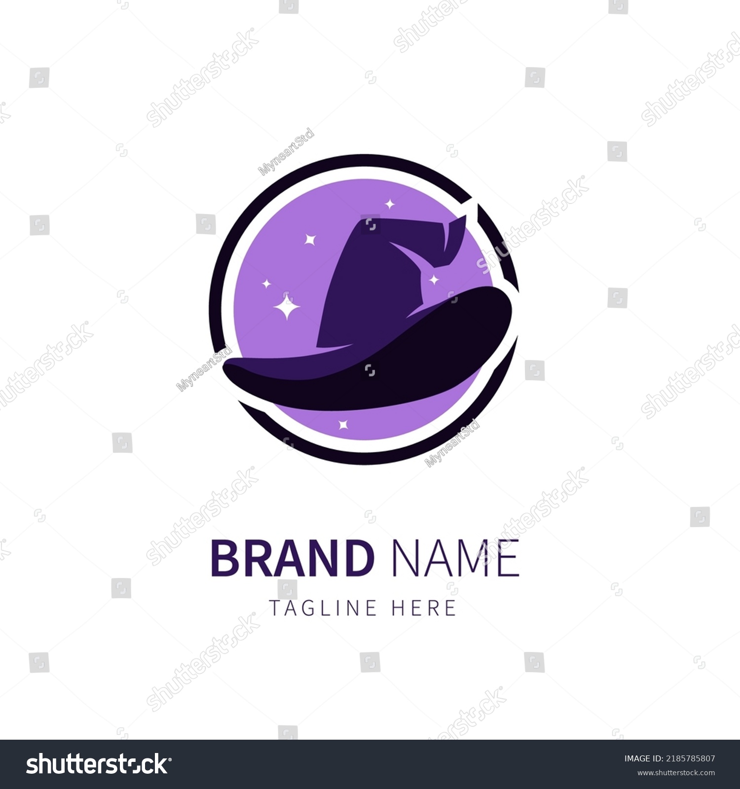 Witch Hat Logo Illustration Purple Color Stock Vector (Royalty Free ...