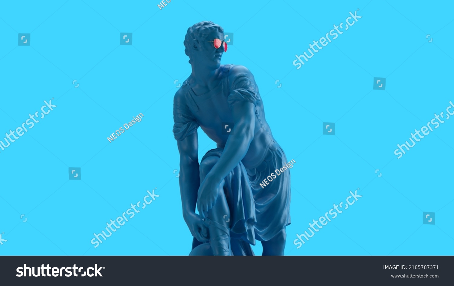 3d-render-male-statue-man-bending-stock-illustration-2185787371