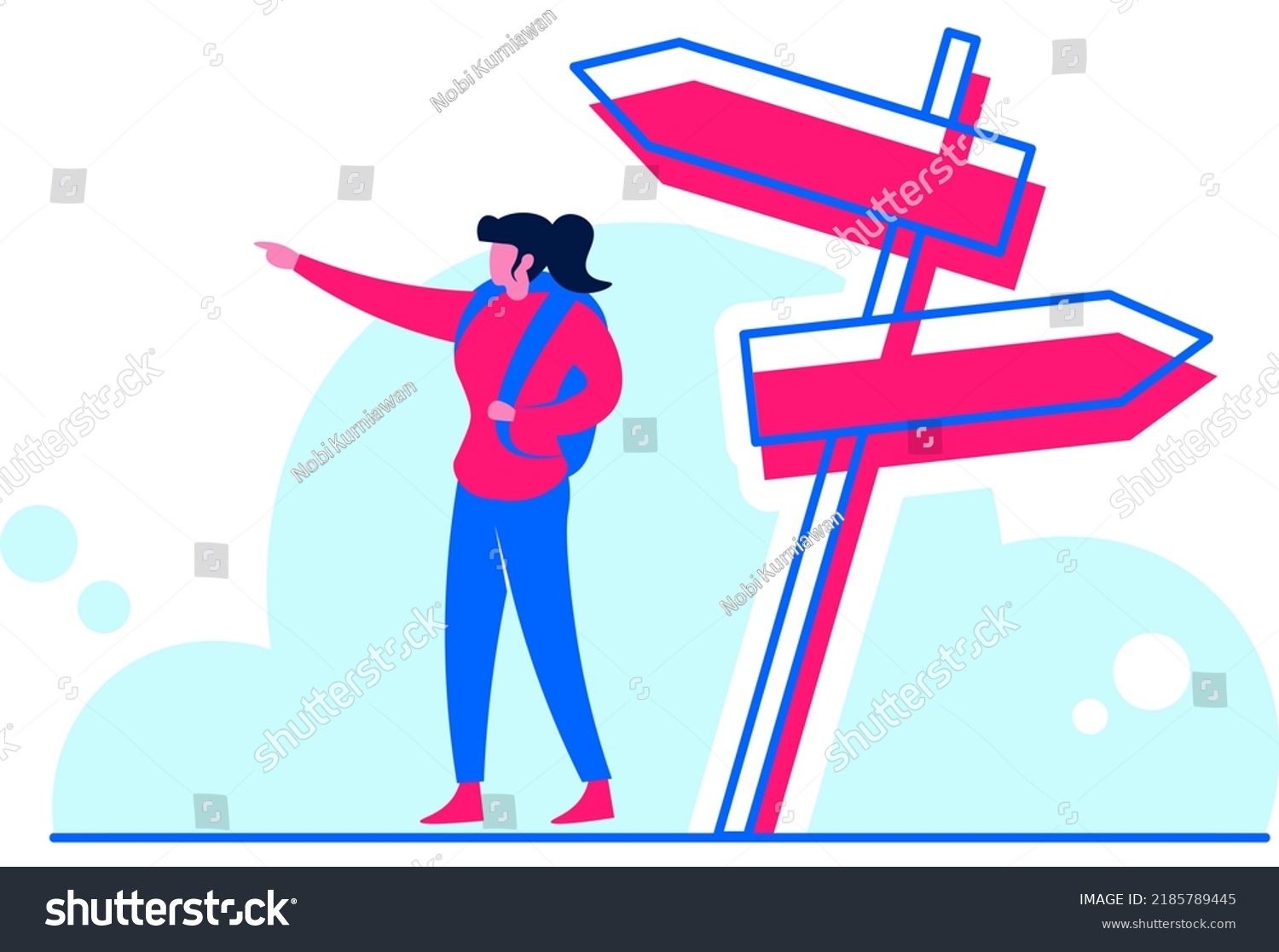 Look Ahead Vector Illustration Amazing Flat Stock Vector (Royalty Free ...