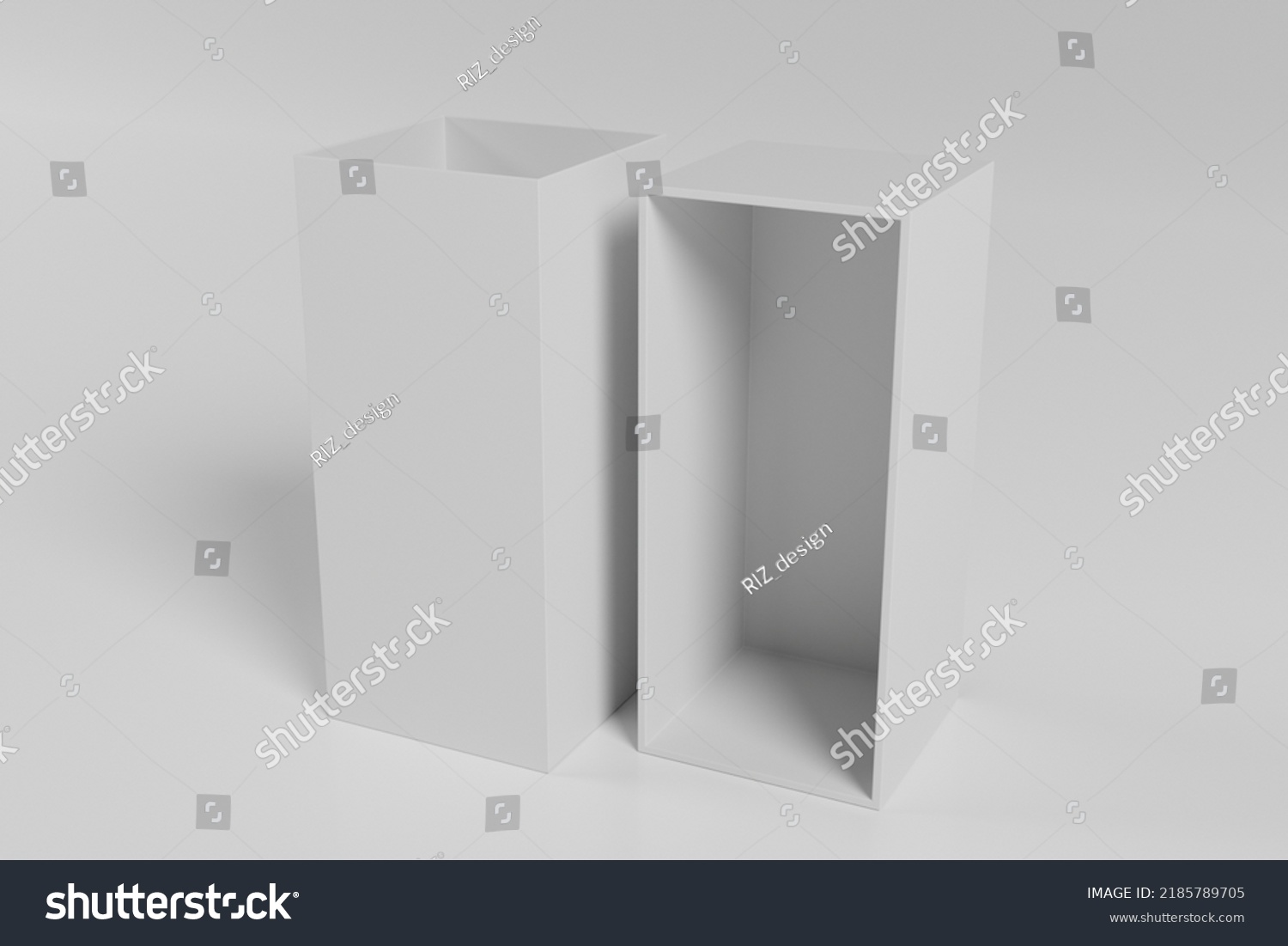 3d Rendering White Box Packaging Mockup Stock Illustration 2185789705 ...