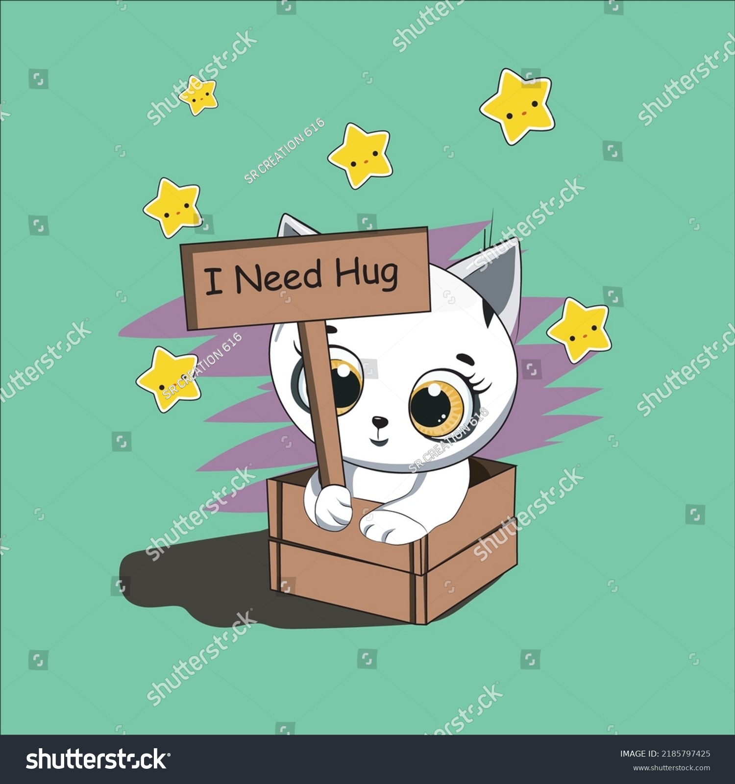 Cartoon Cute Cats Hugging Vector Image Stock Vector (Royalty Free ...