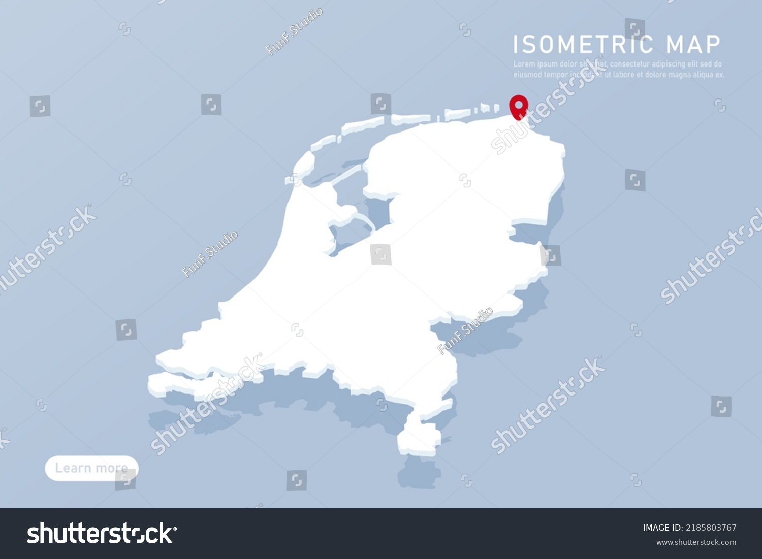 Netherlands Map World Map International Vector Stock Vector Royalty Stock Vector Netherlands Map World Map International Vector Template With Isometric Style Including Shadow 2185803767
