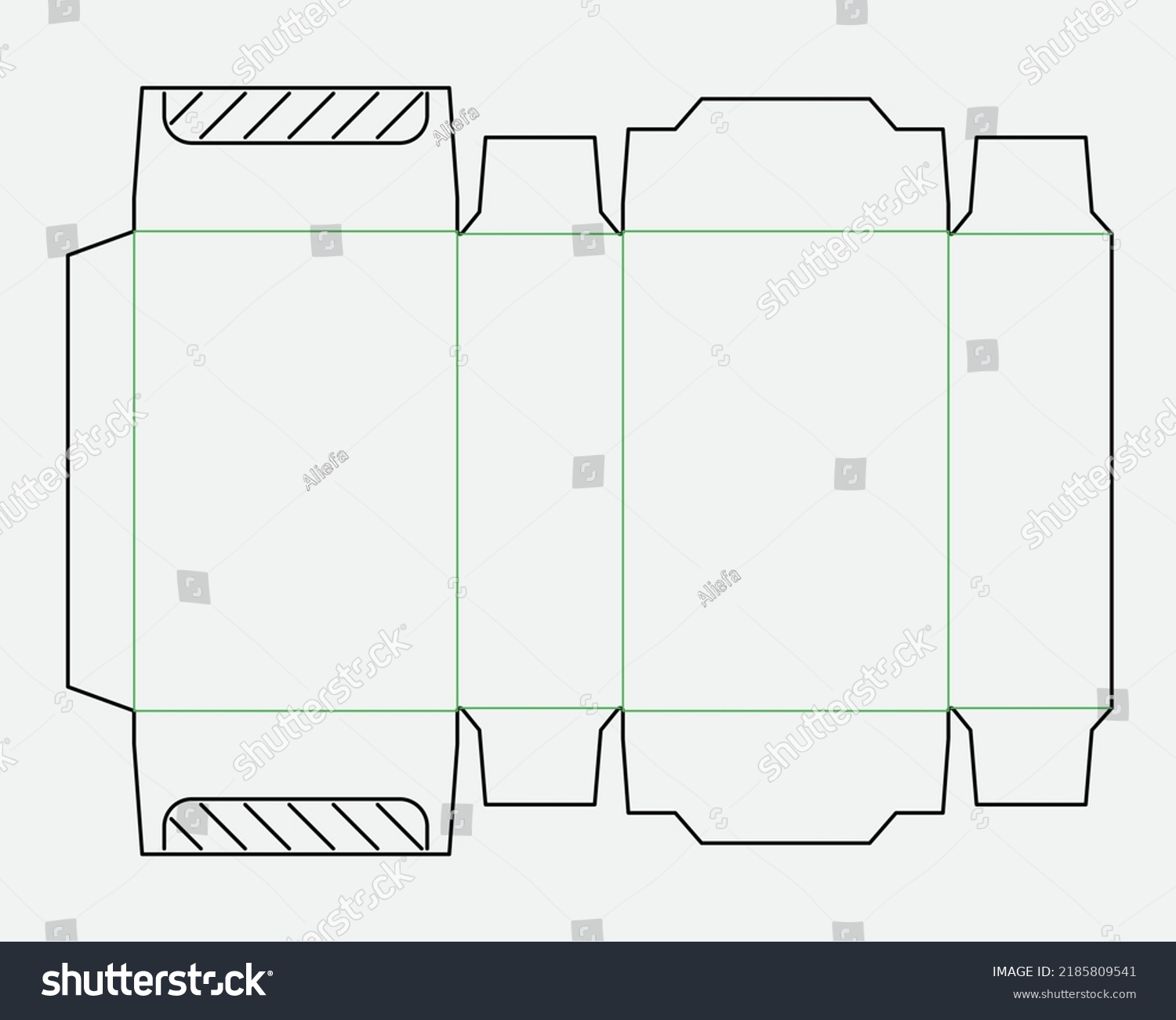 Dieline Design Packaging Box Glue Lock Stock Vector (Royalty Free ...