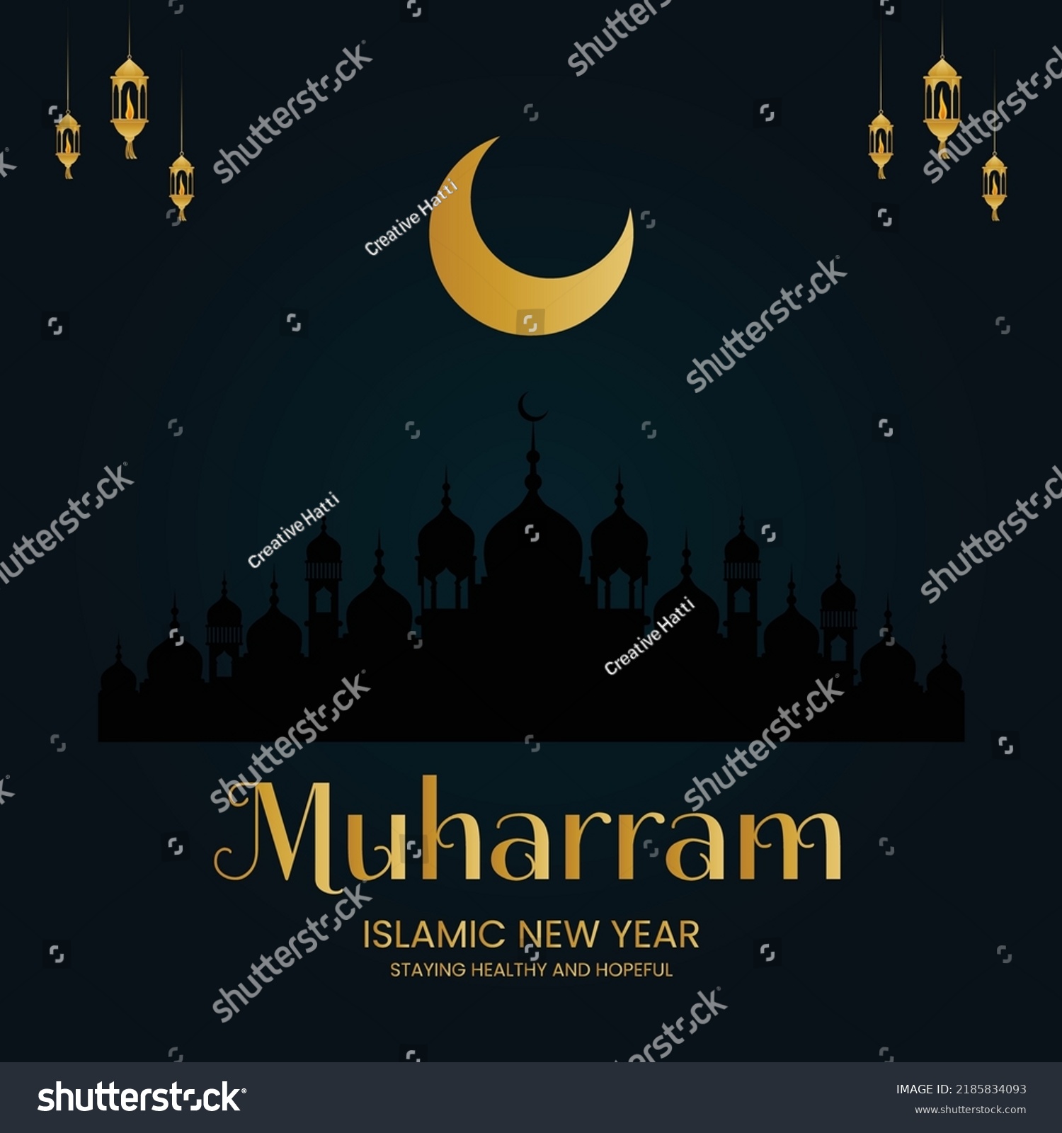 Creative Banner Design Muslim Festival Muharram Stock Vector (Royalty ...