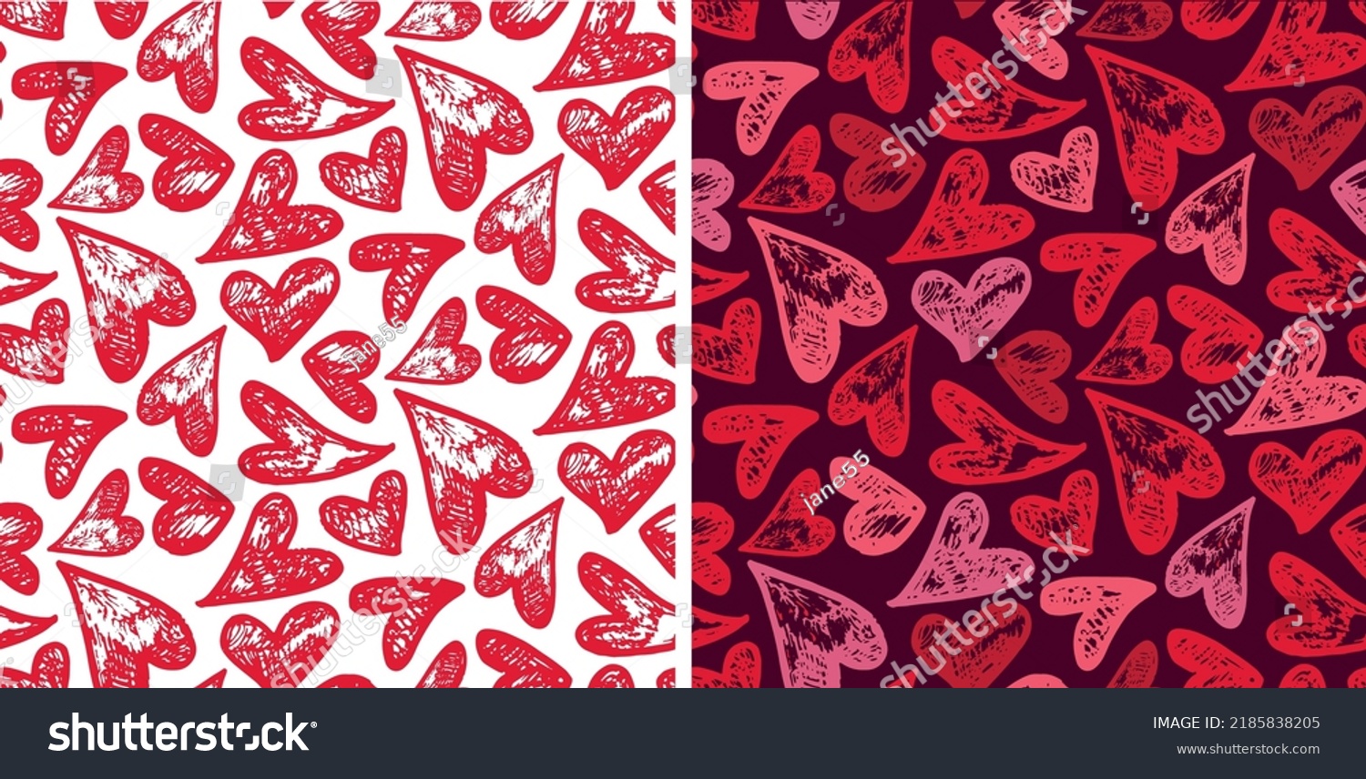 Love Heart Hand Drawn Doodle Pattern Stock Vector Royalty Free