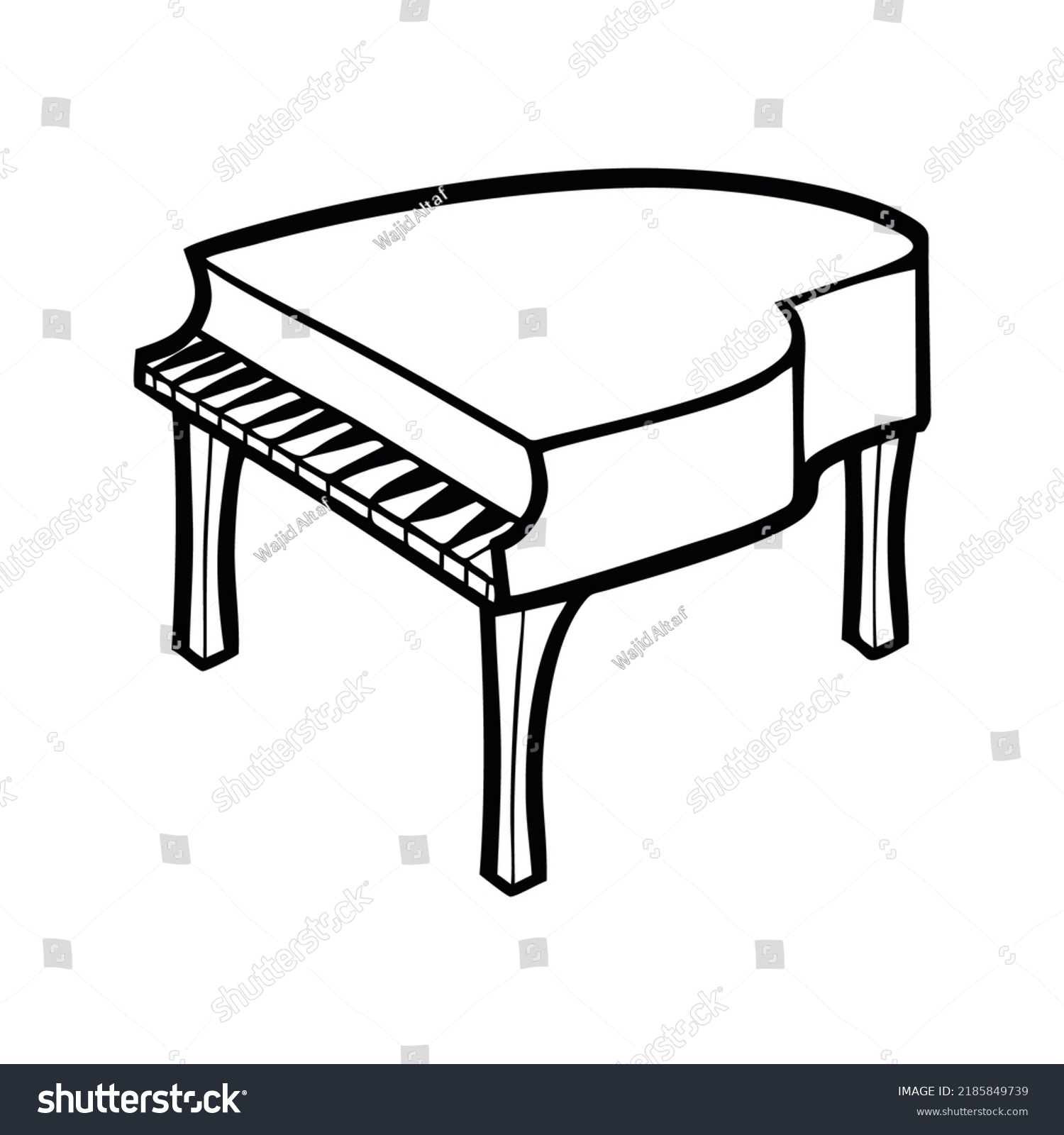 Piano Clipart Black White Stock Vector (Royalty Free) 2185849739 ...