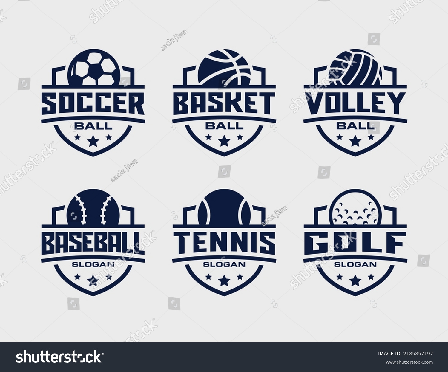 Sport Team Emblem Logo Set Design Stock Vector (Royalty Free ...