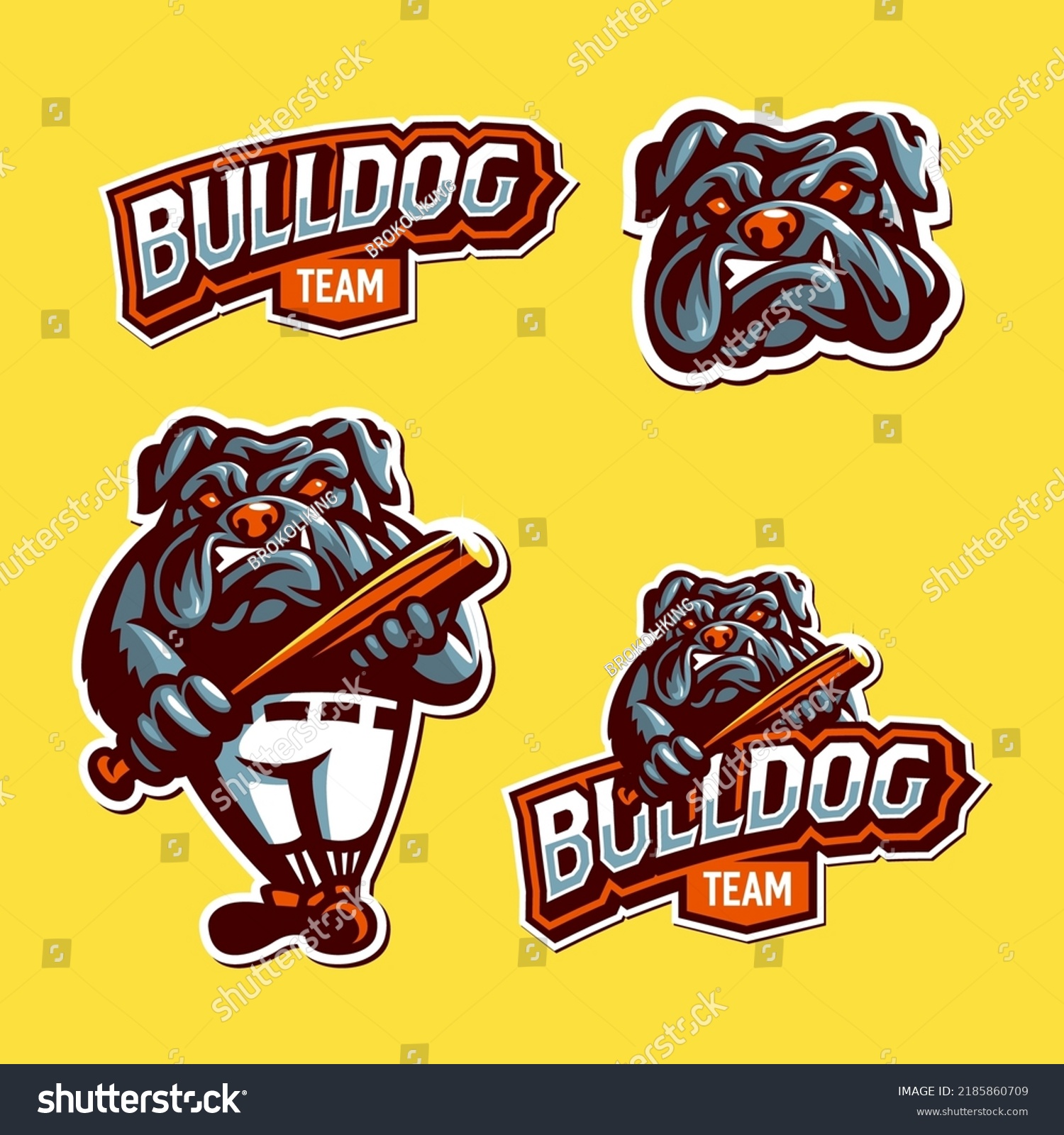 Bulldog Sport Logo Mascot Design Stock Vector (Royalty Free) 2185860709 ...