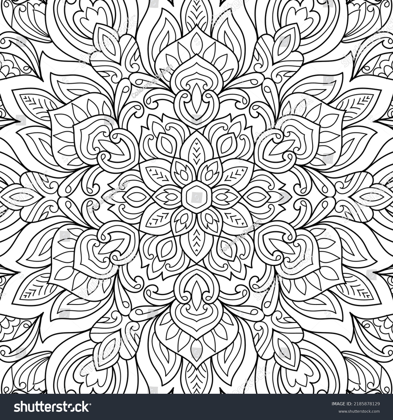 Doodle Zen Tangle Design Mandala Coloring Stock Vector (royalty Free 