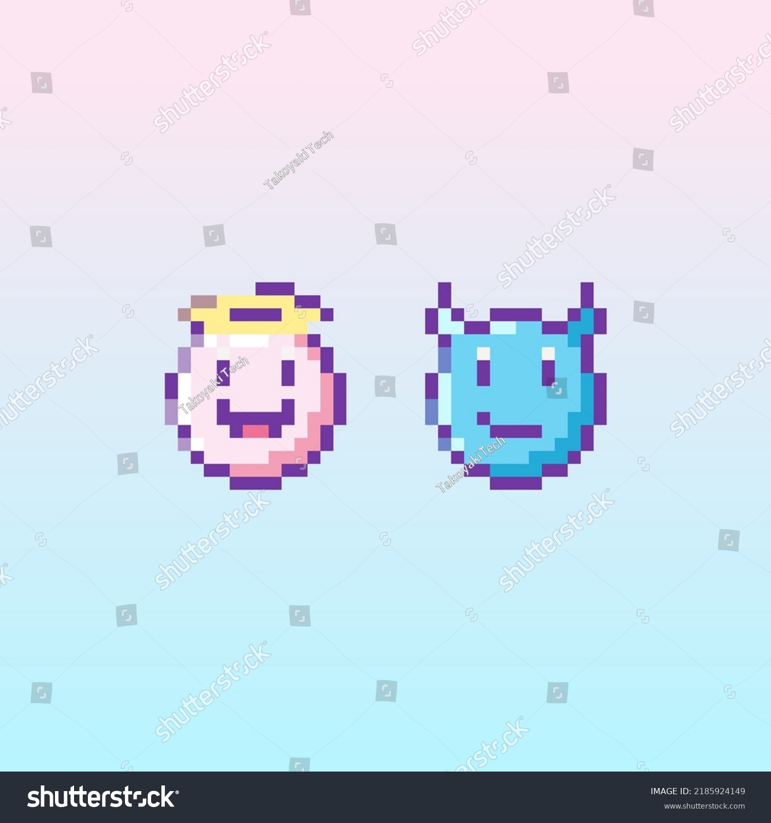 Pixel Art Angel Devil Icon 8 Stock Vector (Royalty Free) 2185924149 ...