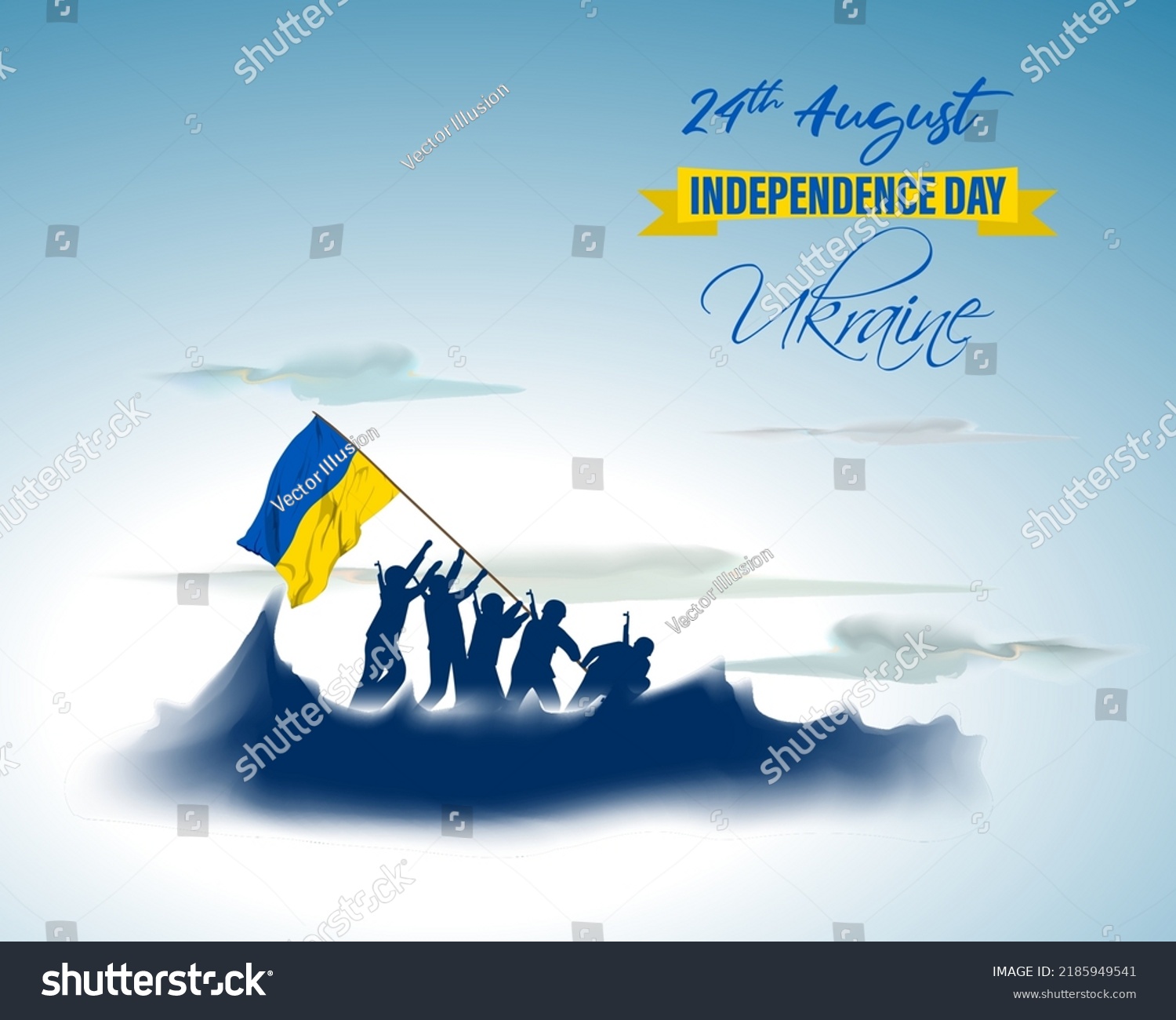 Vector Illustration Ukraine Independence Day Stock Vector (Royalty Free ...