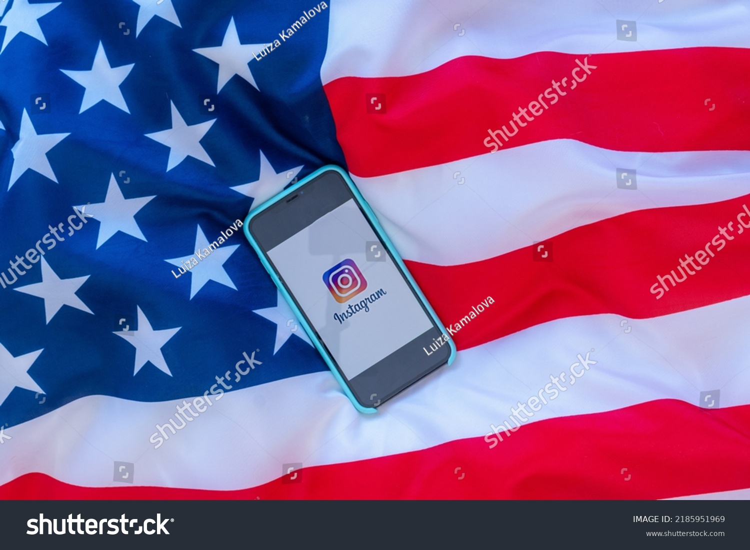 Instagram Logo On Background Flag United Stock Photo 2185951969 ...