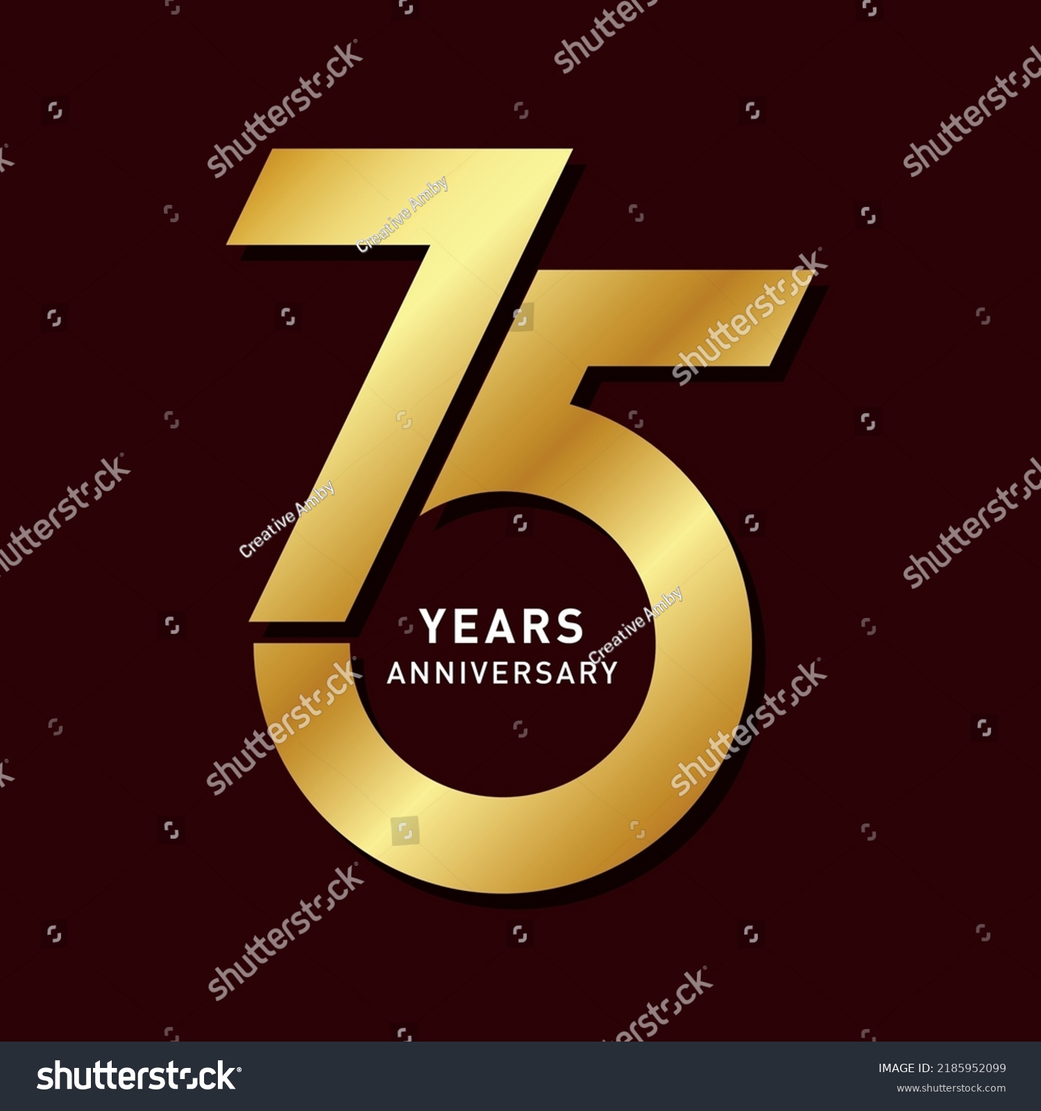 75 Years Anniversary Celebration Logo Mnemonic Stock Vector (Royalty ...