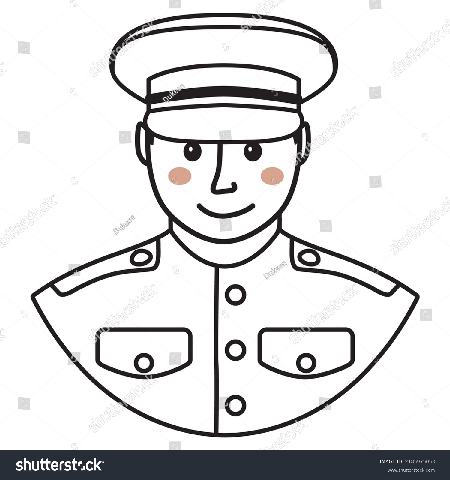 Military Man Wearing Full Dress Uniformofficer Stock Vector (Royalty ...