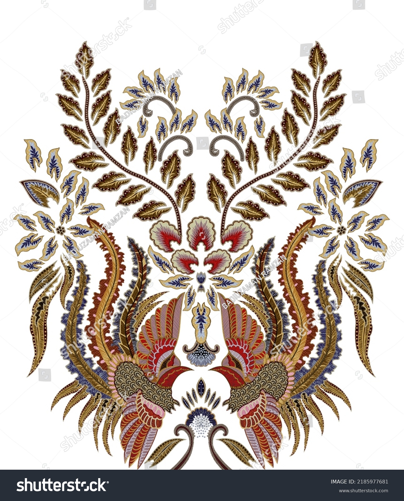 Paisley Motifs Decorative Element Design Digital Stock Illustration ...