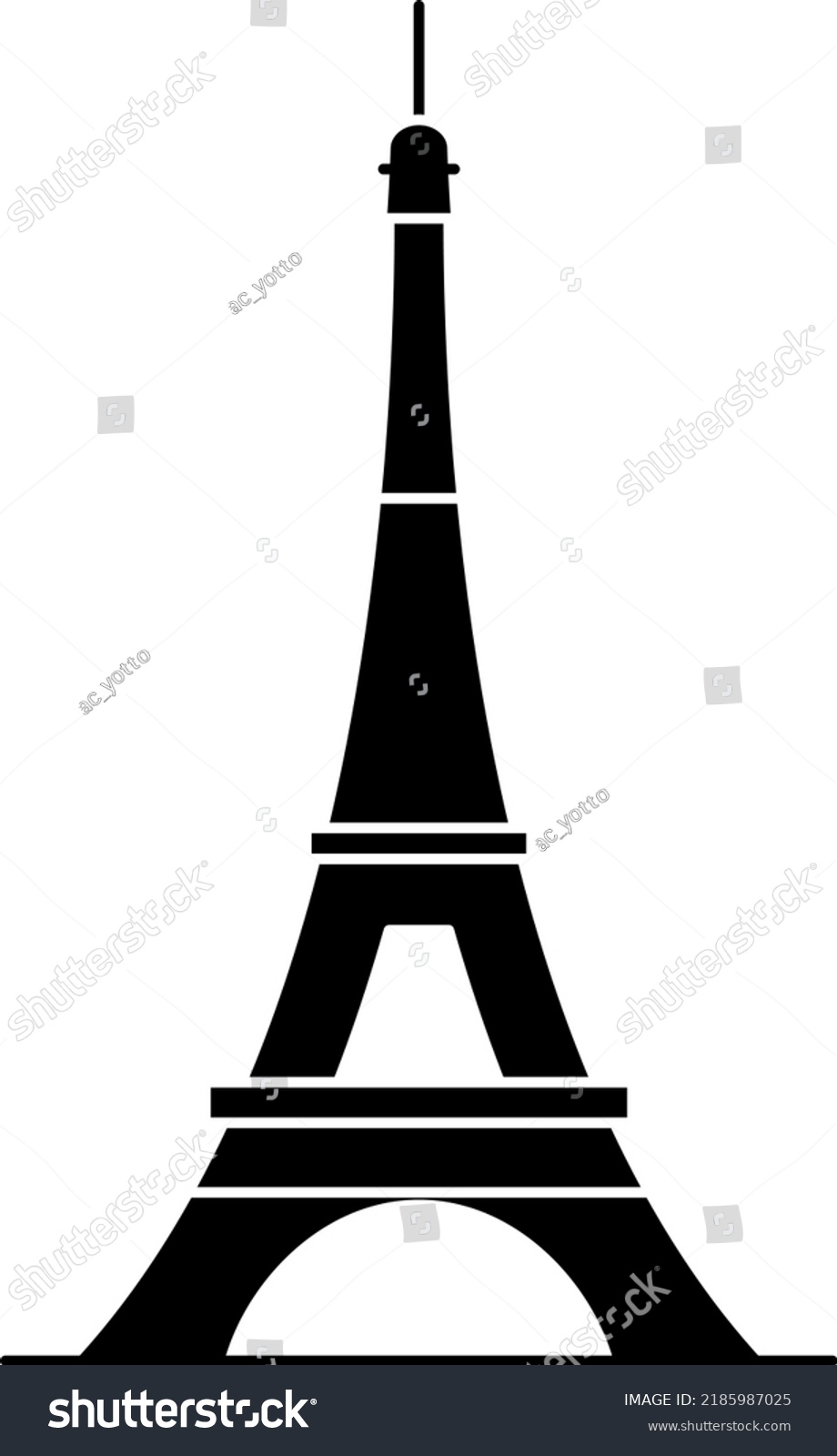 Eiffel Tower Isolated Vector Illustration Stock Vector (Royalty Free ...