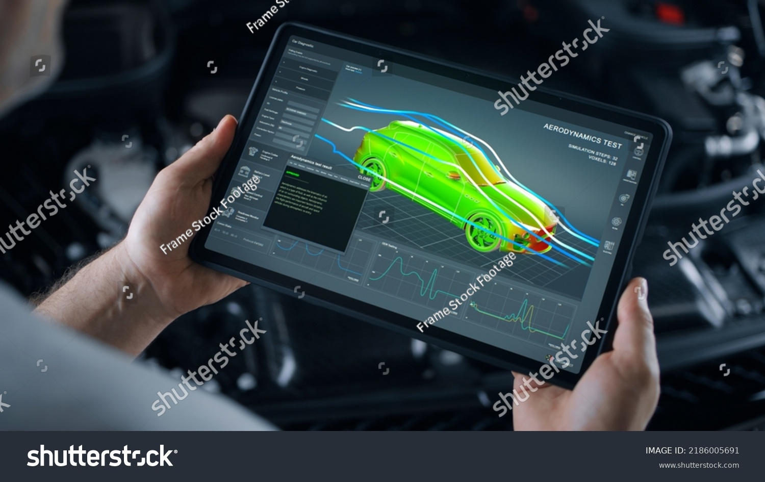 Mechanic Engineer Holding Digital Tablet Engineering Stock Photo ...