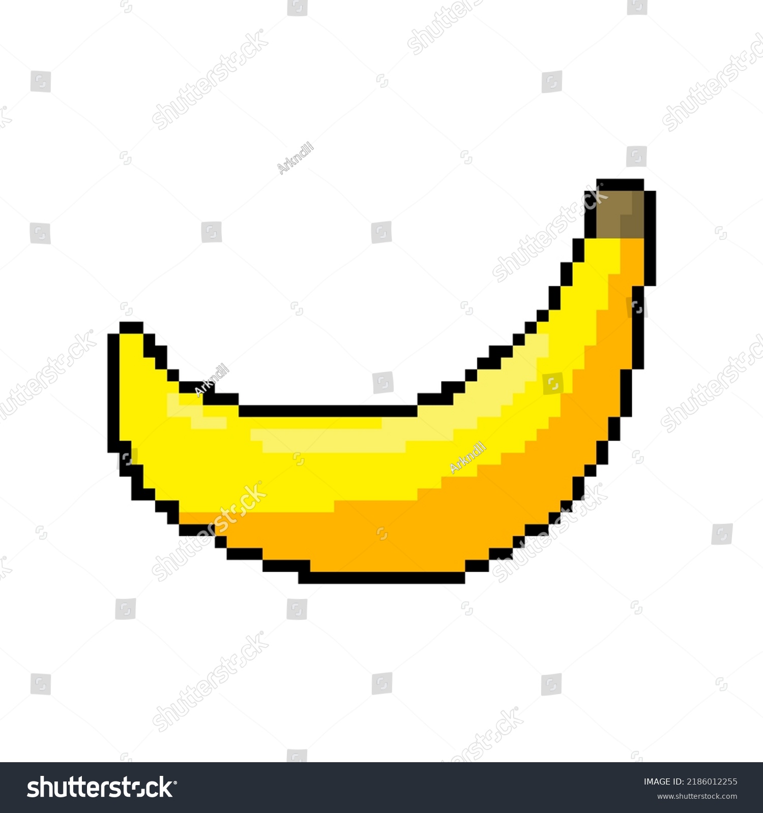 Yellow Banana Pixel Art Stock Illustration 2186012255 | Shutterstock