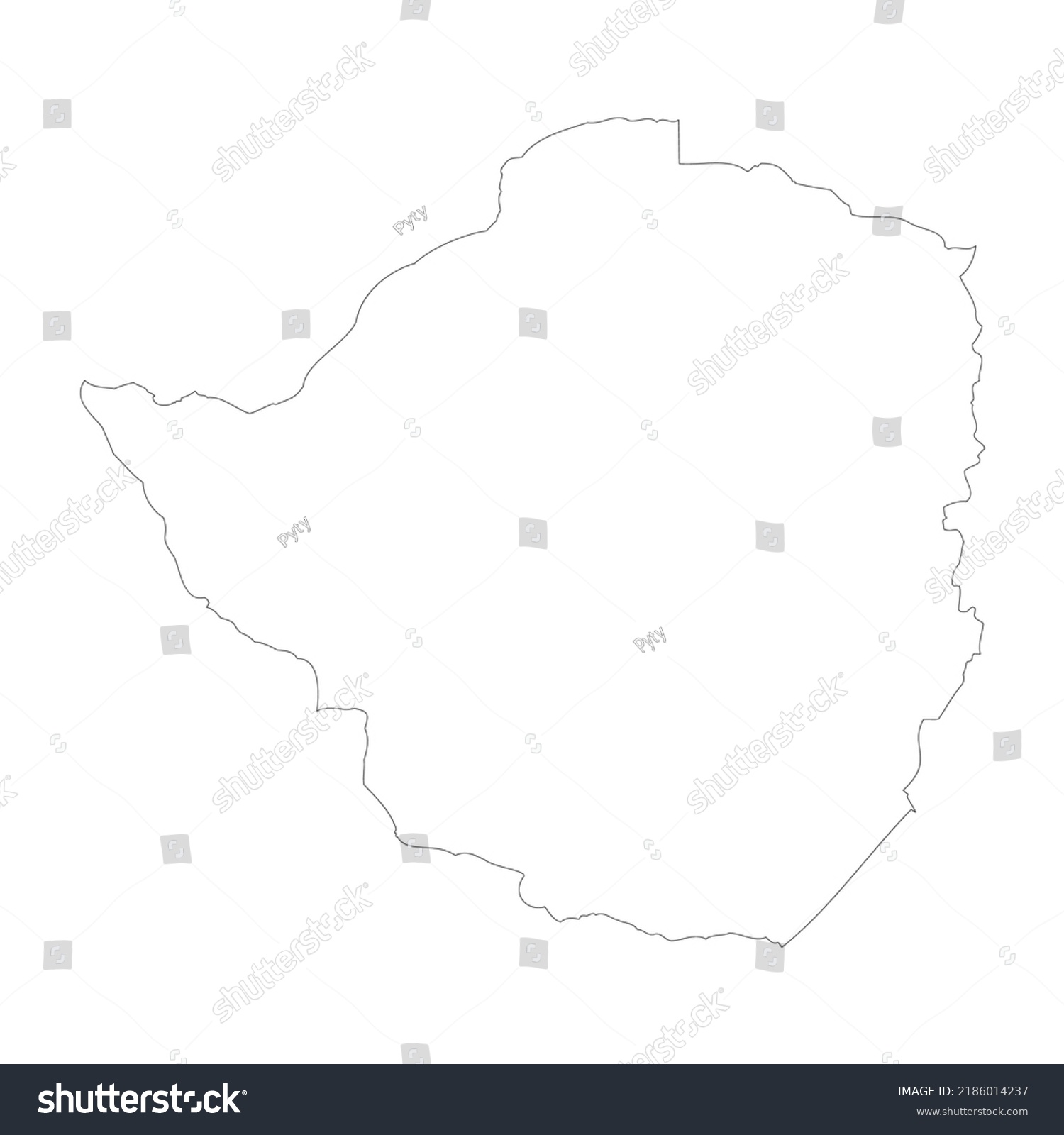 Zimbabwe Vector Country Map Outline Stock Vector (Royalty Free ...