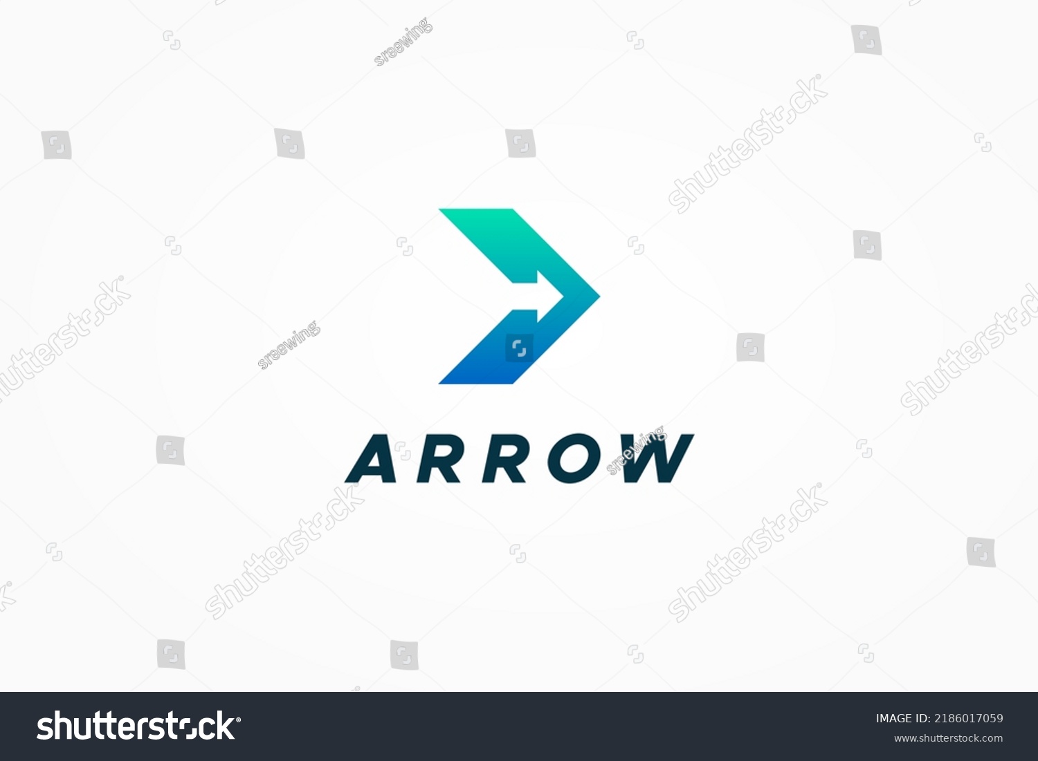 Right Arrow Logo Blue Green Gradient Stock Vector (Royalty Free ...