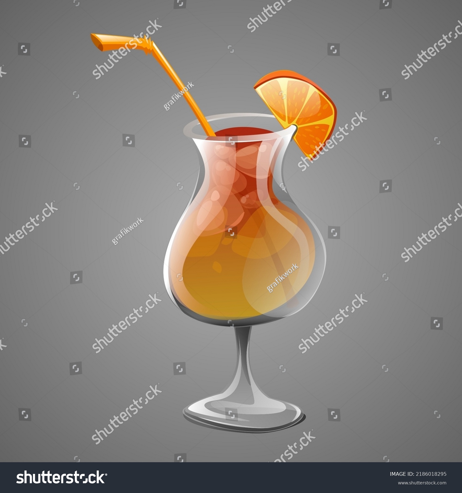 Glass Sex On Beach Cocktail Vector Stock Vector Royalty Free 2186018295 Shutterstock 