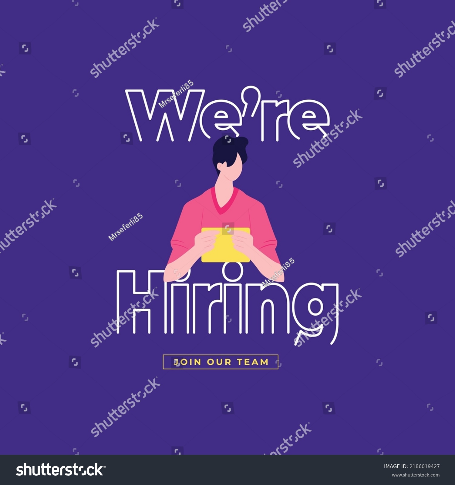 Hiring Recruitment Poster Design Vector Illustration Stock Vector