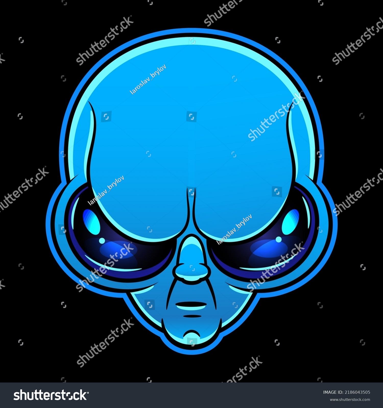 Alien Face Large Eyes Extraterrestrial Humanoid Stock Vector Royalty Free 2186043505 