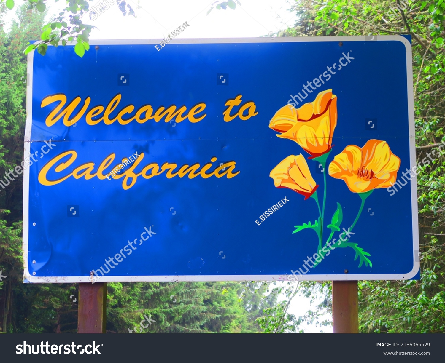 Welcome California Road Sign Stock Photo 2186065529 | Shutterstock