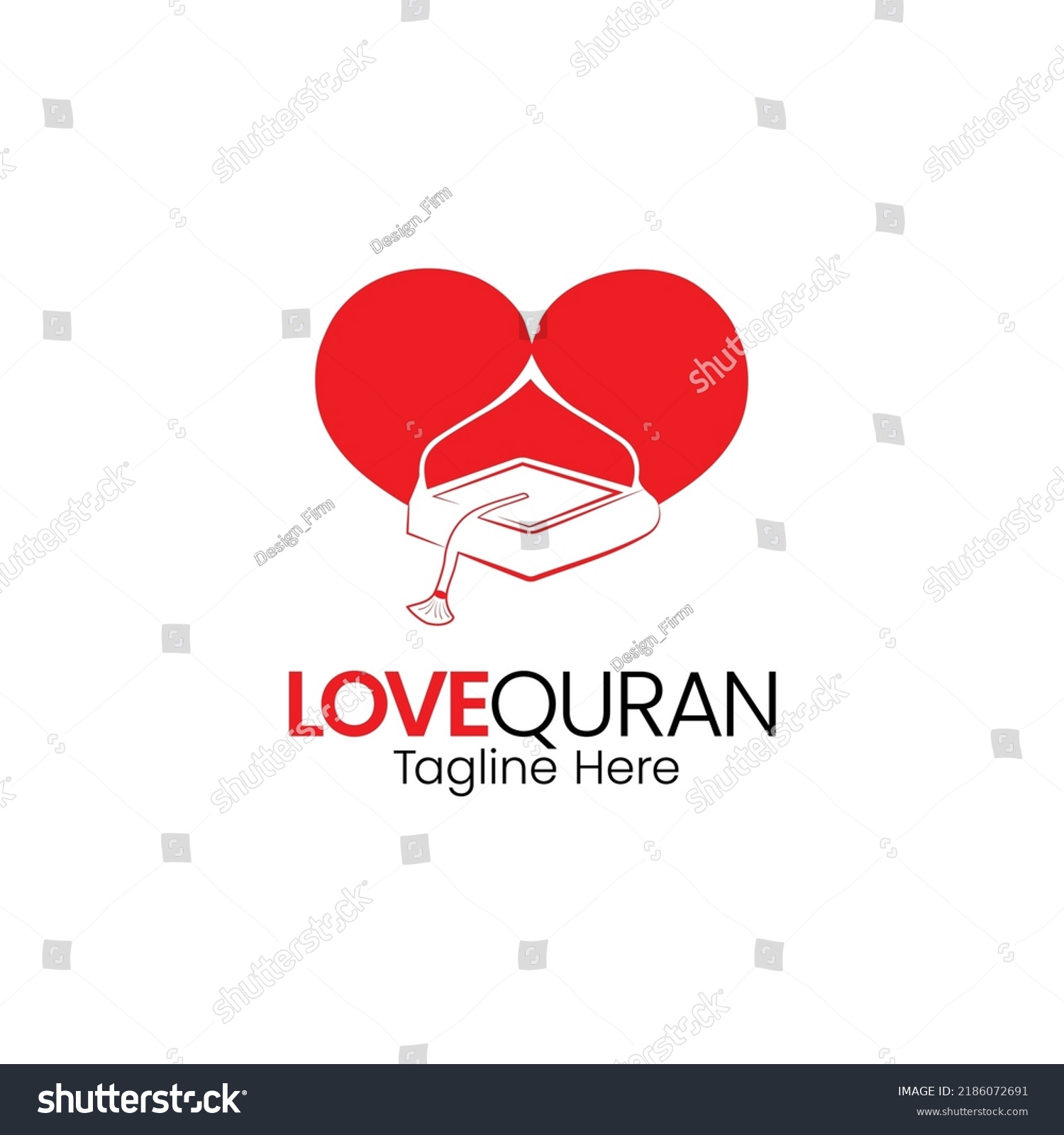 Love Islamic Quran Mosque Negative Space Stock Vector (Royalty Free ...