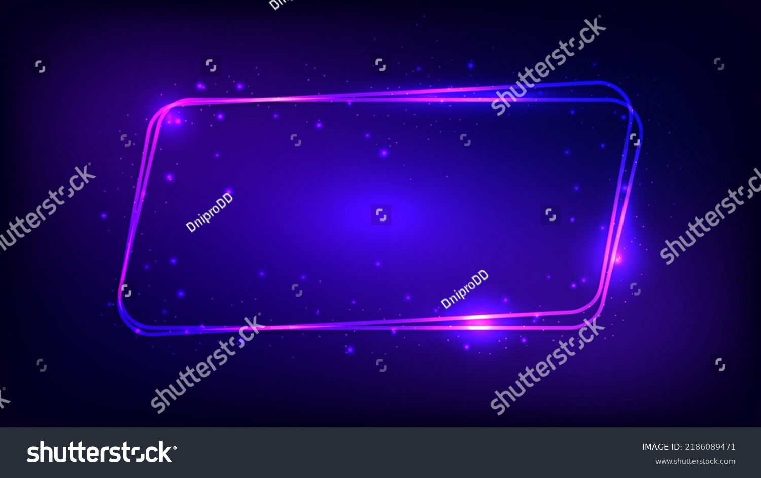 Neon Rounded Parallelogram Frame Shining Effects Stock Vector (Royalty ...